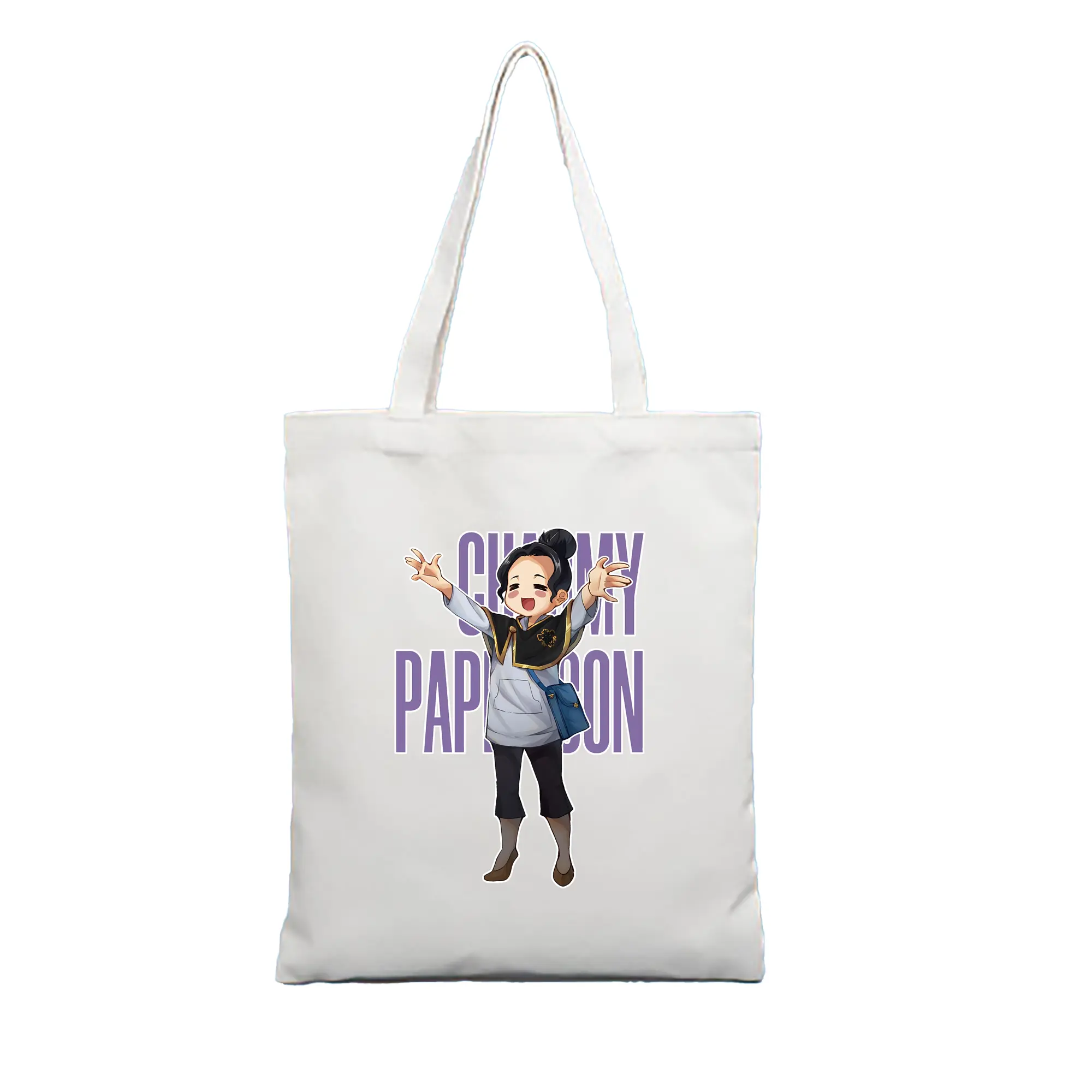 ブラッククローバー グッズ チャーミー・パピットソン - 縦型キャンバス手提げバッグ（トートバッグ） ・ キャンバス素材 ・ ショッピング用 ・ 軽量 丈夫 お手入れ簡単