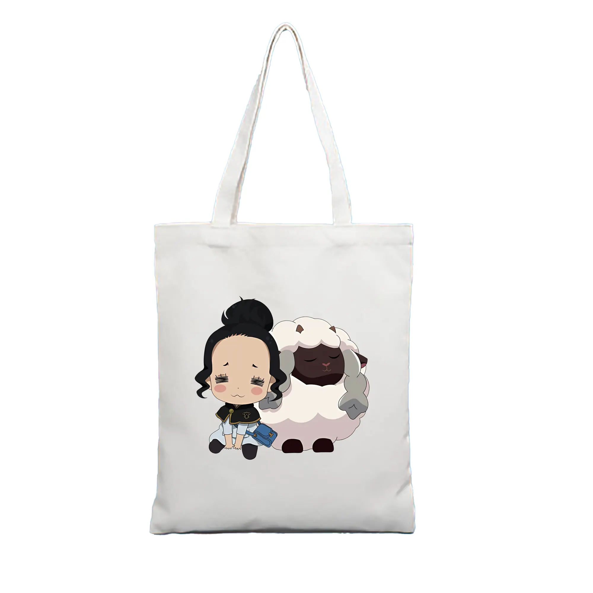 ブラッククローバー グッズ チャーミー・パピットソン - 縦型キャンバス手提げバッグ（トートバッグ） ・ キャンバス素材 ・ ショッピング用 ・ 軽量 丈夫 お手入れ簡単