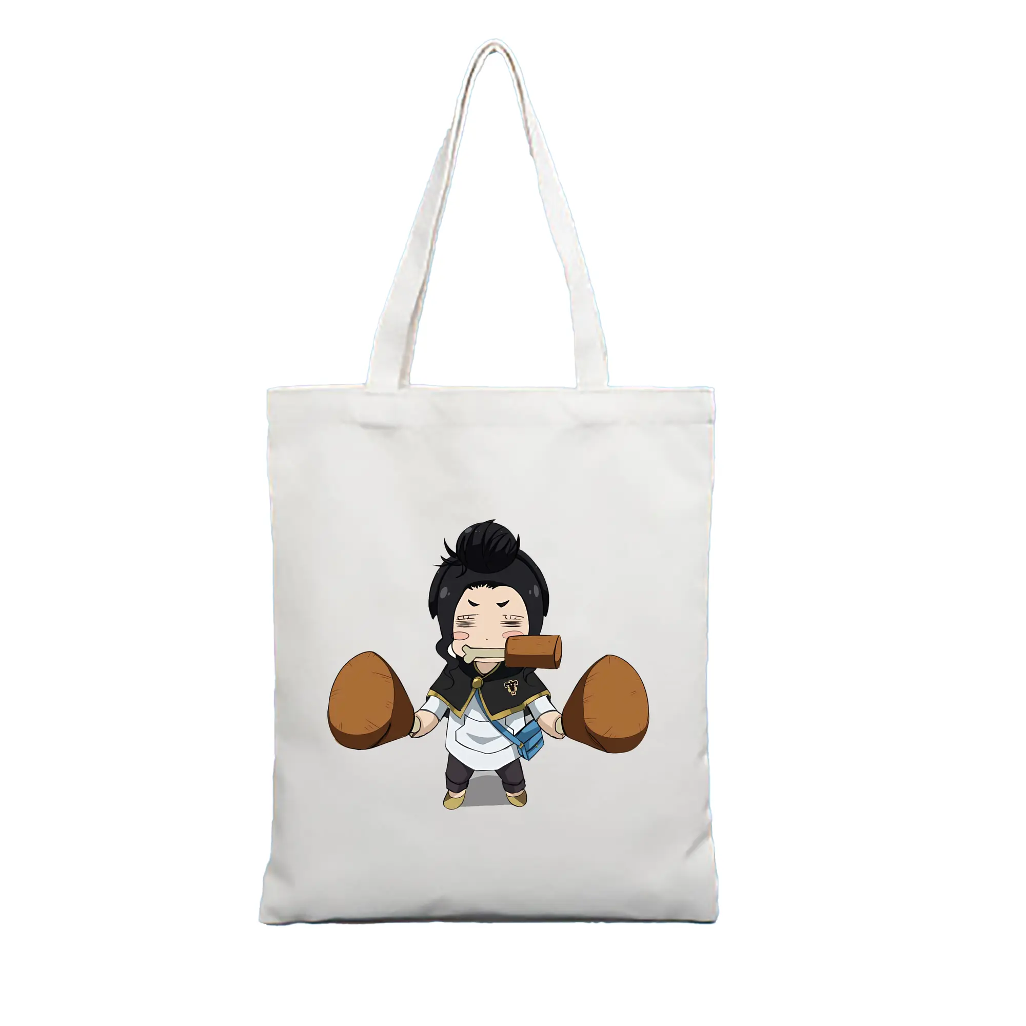 ブラッククローバー グッズ チャーミー・パピットソン - 縦型キャンバス手提げバッグ（トートバッグ） ・ キャンバス素材 ・ ショッピング用 ・ 軽量 丈夫 お手入れ簡単