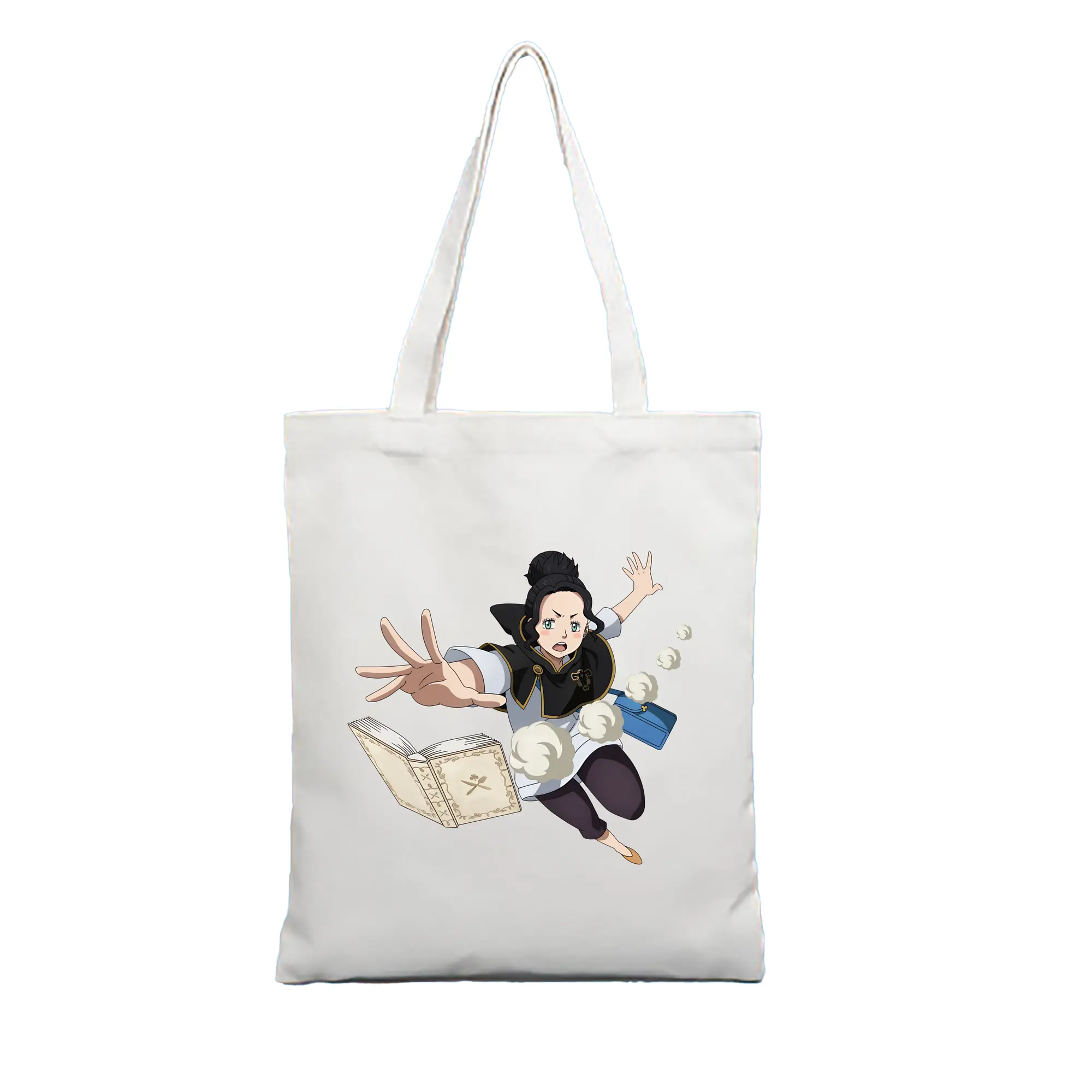 ブラッククローバー グッズ チャーミー・パピットソン - 縦型キャンバス手提げバッグ（トートバッグ） ・ キャンバス素材 ・ ショッピング用 ・ 軽量 丈夫 お手入れ簡単