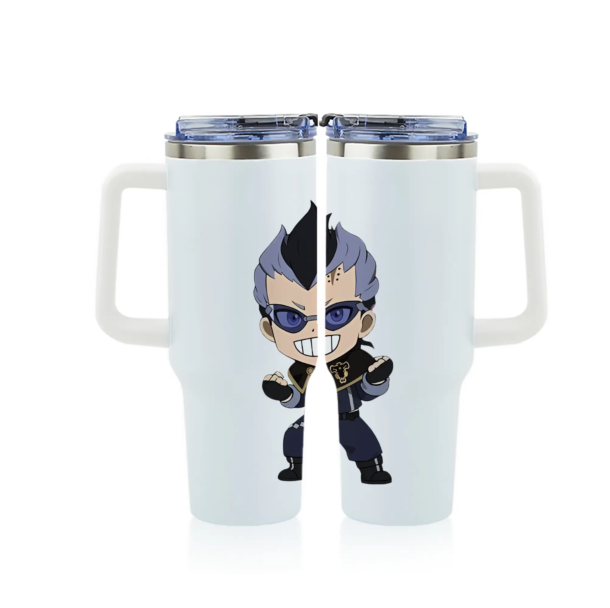 ブラッククローバー グッズ マグナ・スウィング - 1200mL フルプリント車用タンブラー ・ 304ステンレス 内側 ・ 201ステンレス 外側 ・ 保温 保冷 ・ 通勤 ドライブ アウトドア用