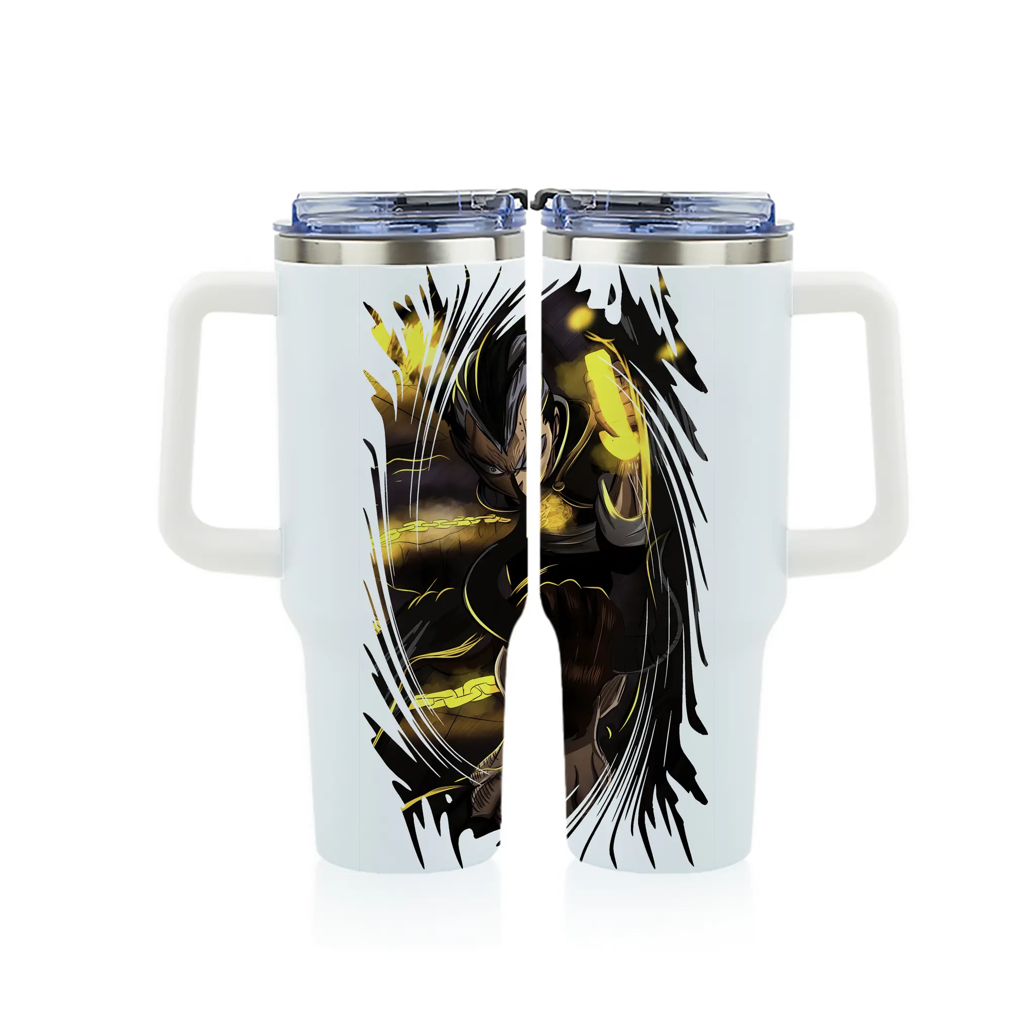 ブラッククローバー グッズ マグナ・スウィング - 1200mL フルプリント車用タンブラー ・ 304ステンレス 内側 ・ 201ステンレス 外側 ・ 保温 保冷 ・ 通勤 ドライブ アウトドア用