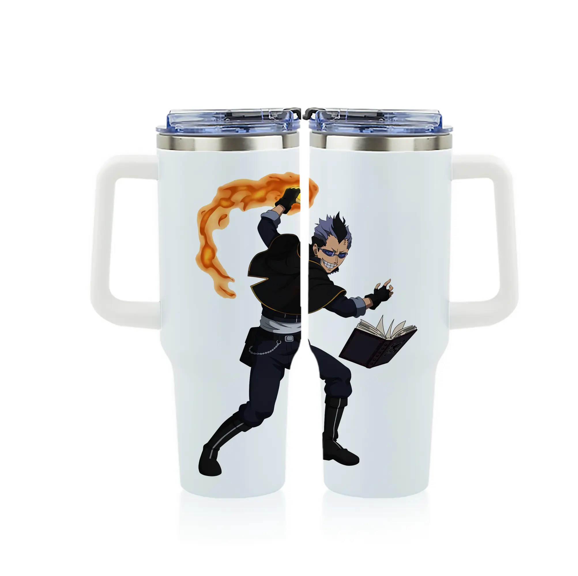 ブラッククローバー グッズ マグナ・スウィング - 1200mL フルプリント車用タンブラー ・ 304ステンレス 内側 ・ 201ステンレス 外側 ・ 保温 保冷 ・ 通勤 ドライブ アウトドア用