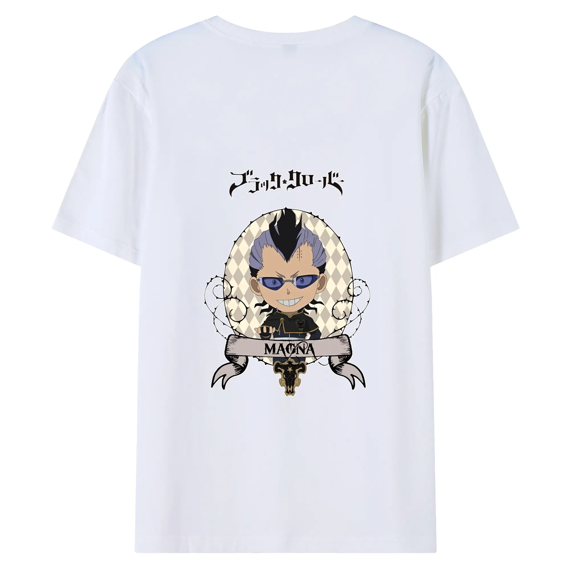 ブラッククローバー グッズ マグナ・スウィング - 綿100％ 半袖Tシャツ ・ バックプリント ・ 快適 通気性 ・ 日常使い 散歩 スポーツ用