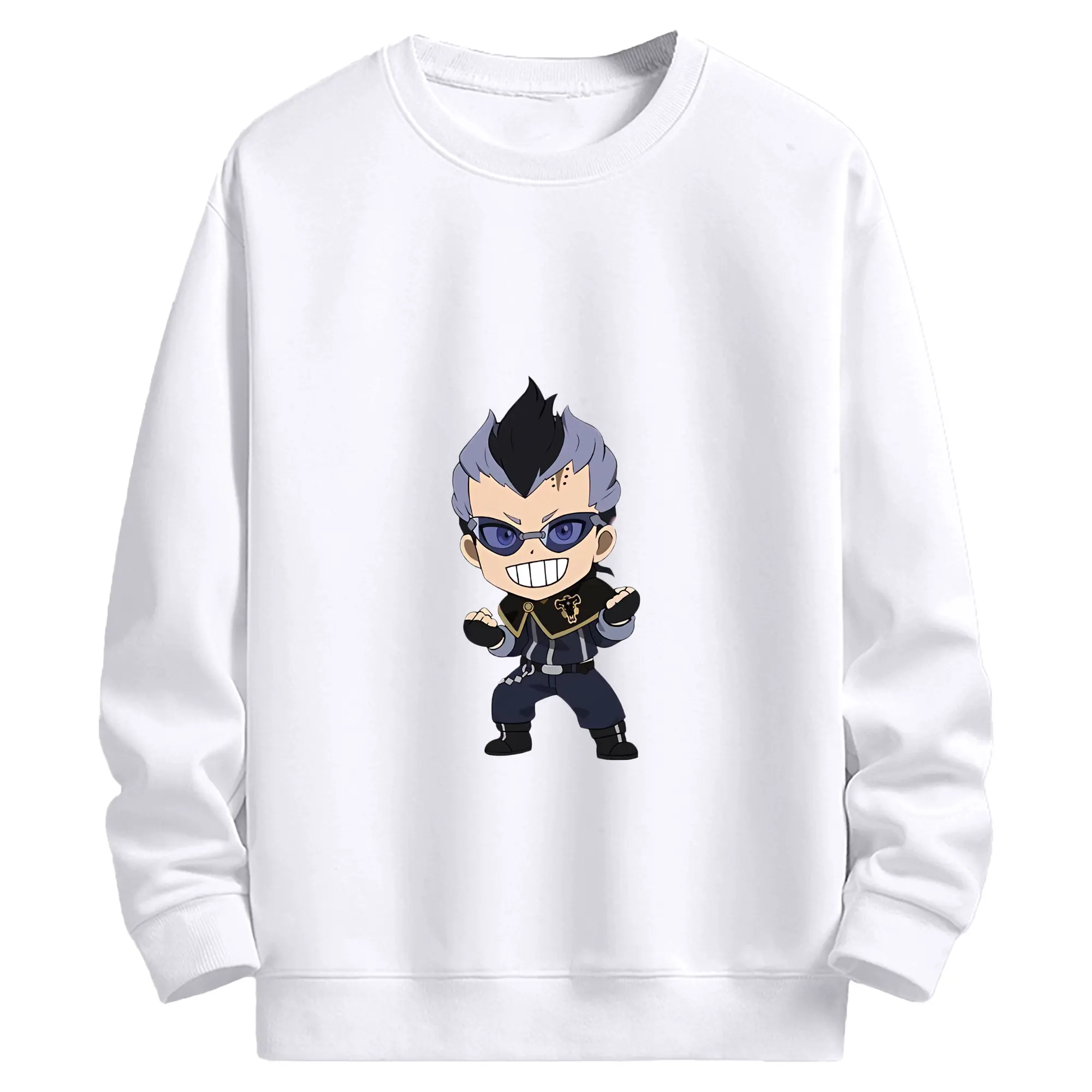 ブラッククローバー グッズ マグナ・スウィング - 高品質 クルーネック スウェット ・ コットン59％ ポリエステル41％ ・ ユニセックス 長袖 トレーナー ・ カジュアル デイリー スポーツ 散歩用