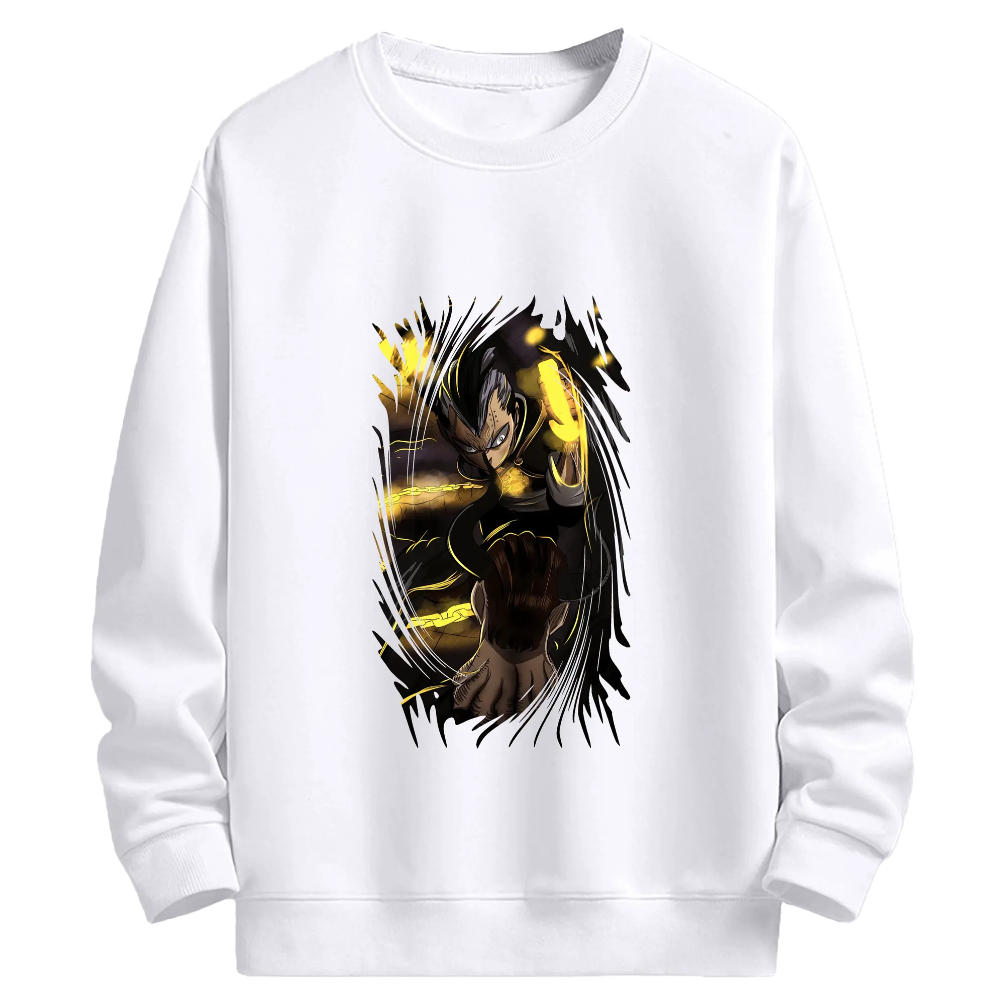 ブラッククローバー グッズ マグナ・スウィング - 高品質 クルーネック スウェット ・ コットン59％ ポリエステル41％ ・ ユニセックス 長袖 トレーナー ・ カジュアル デイリー スポーツ 散歩用