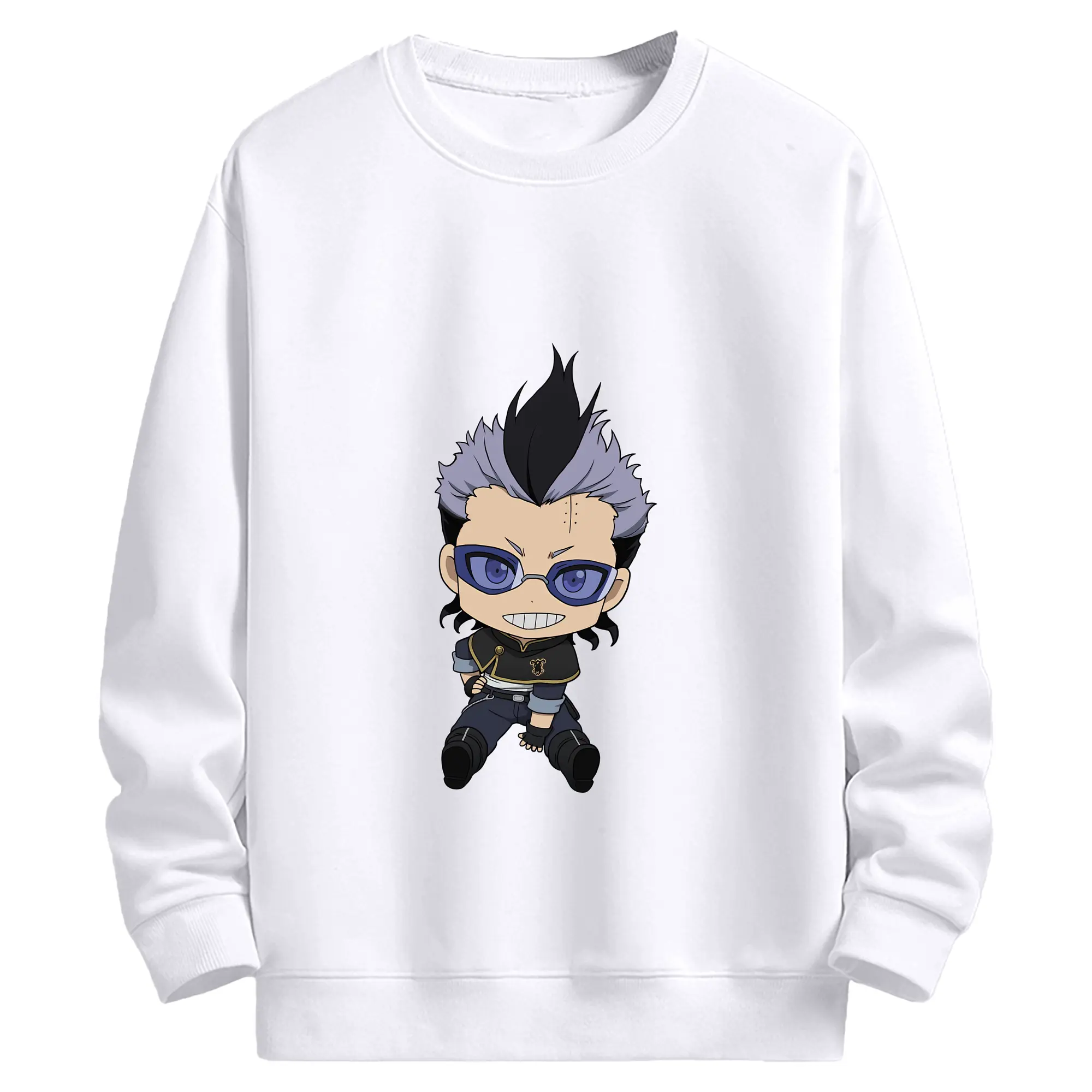 ブラッククローバー グッズ マグナ・スウィング - 高品質 クルーネック スウェット ・ コットン59％ ポリエステル41％ ・ ユニセックス 長袖 トレーナー ・ カジュアル デイリー スポーツ 散歩用