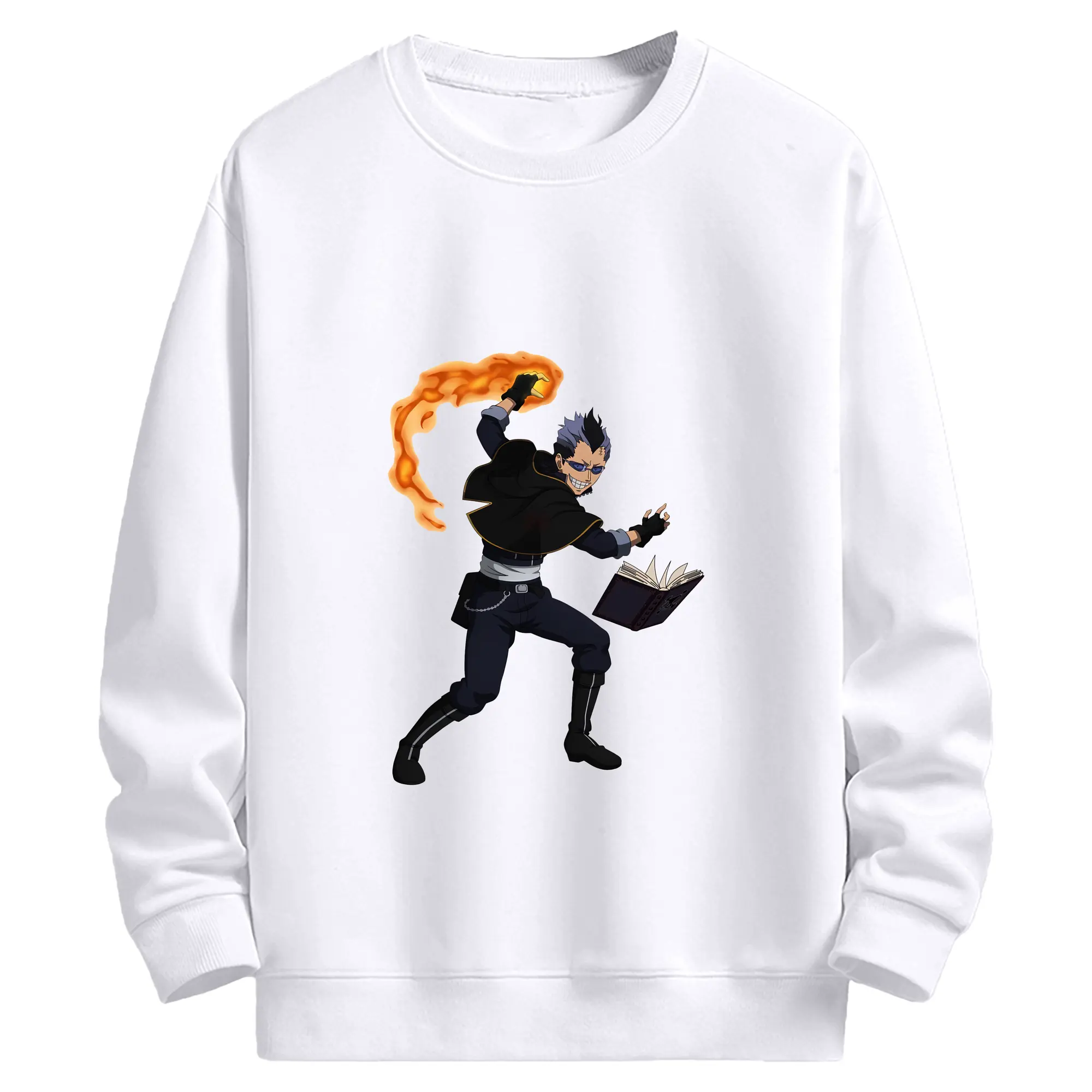 ブラッククローバー グッズ マグナ・スウィング - 高品質 クルーネック スウェット ・ コットン59％ ポリエステル41％ ・ ユニセックス 長袖 トレーナー ・ カジュアル デイリー スポーツ 散歩用