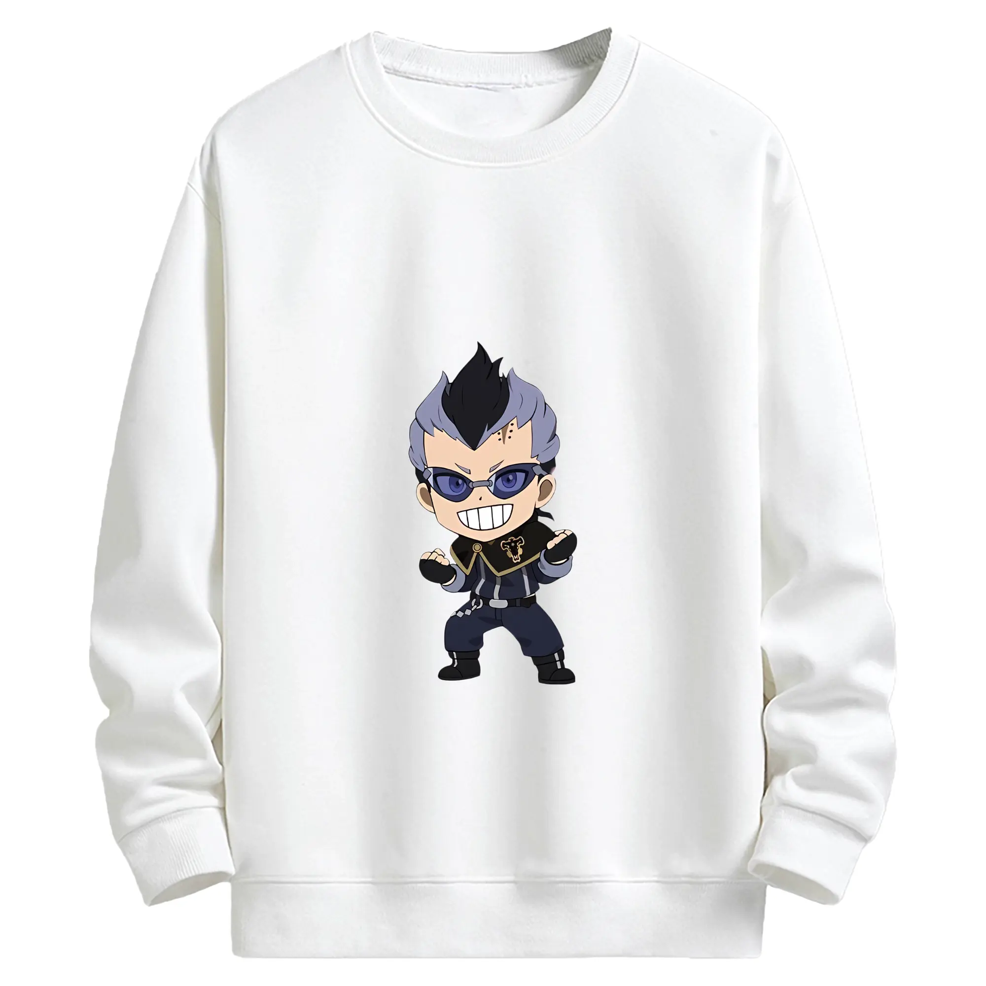 ブラッククローバー グッズ マグナ・スウィング - キッズ クルーネックスウェットシャツ ・ フロントプリント ・ 綿80％ ポリエステル20％ ・ 快適 通学 スポーツ 日常使い お散歩用