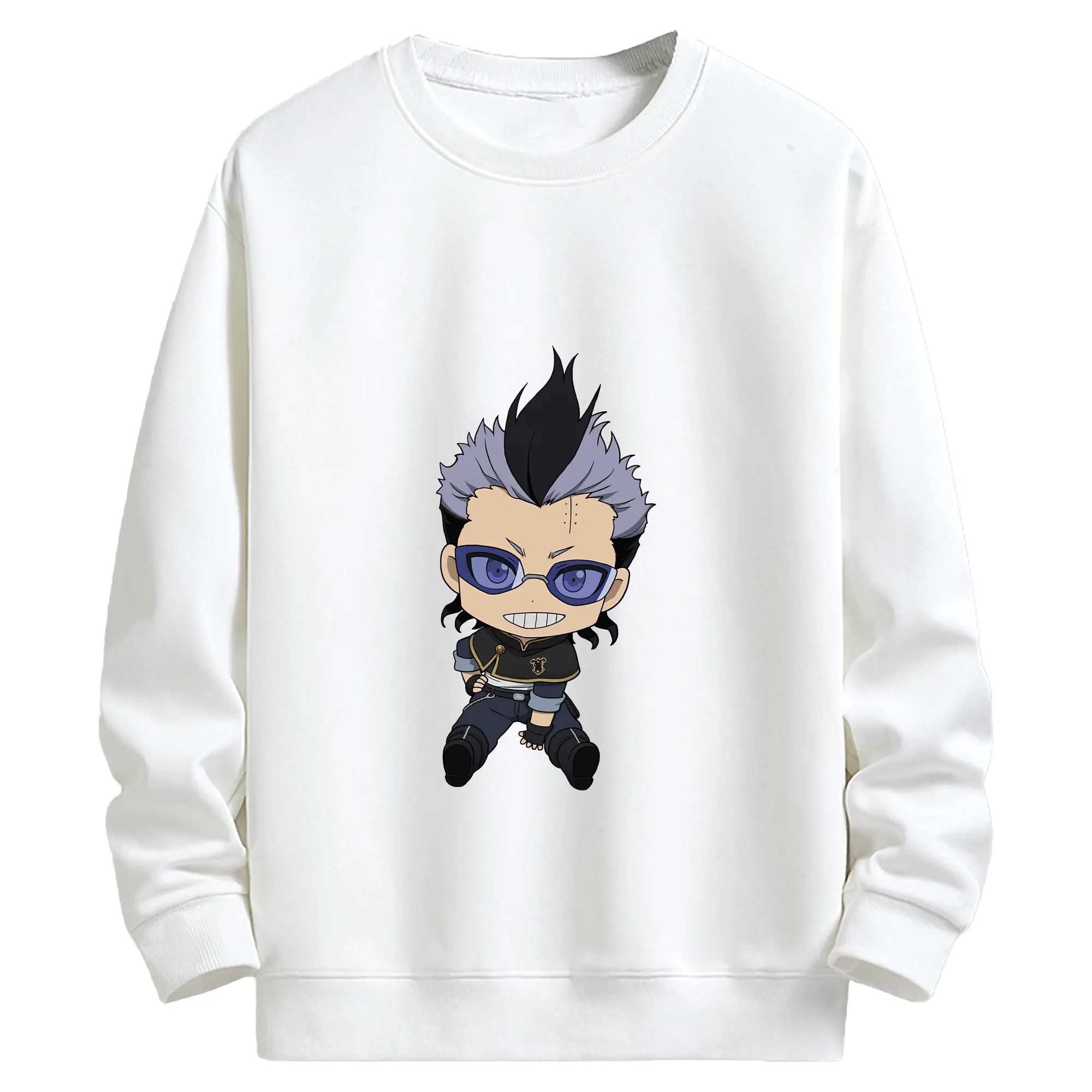 ブラッククローバー グッズ マグナ・スウィング - キッズ クルーネックスウェットシャツ ・ フロントプリント ・ 綿80％ ポリエステル20％ ・ 快適 通学 スポーツ 日常使い お散歩用