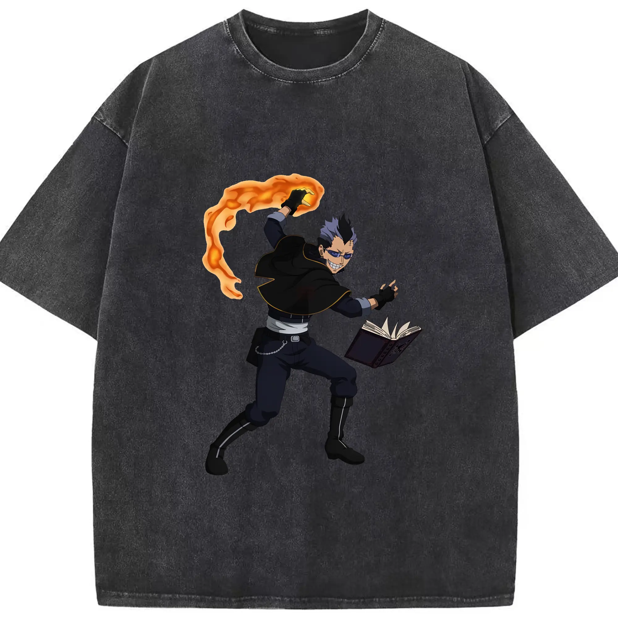 ブラッククローバー グッズ マグナ・スウィング - 綿100％ ヴィンテージ風 半袖Tシャツ ・ フロントプリント ・ 柔らか肌触り ・ 通気性 快適 ・ スポーツ カジュアル 外出用