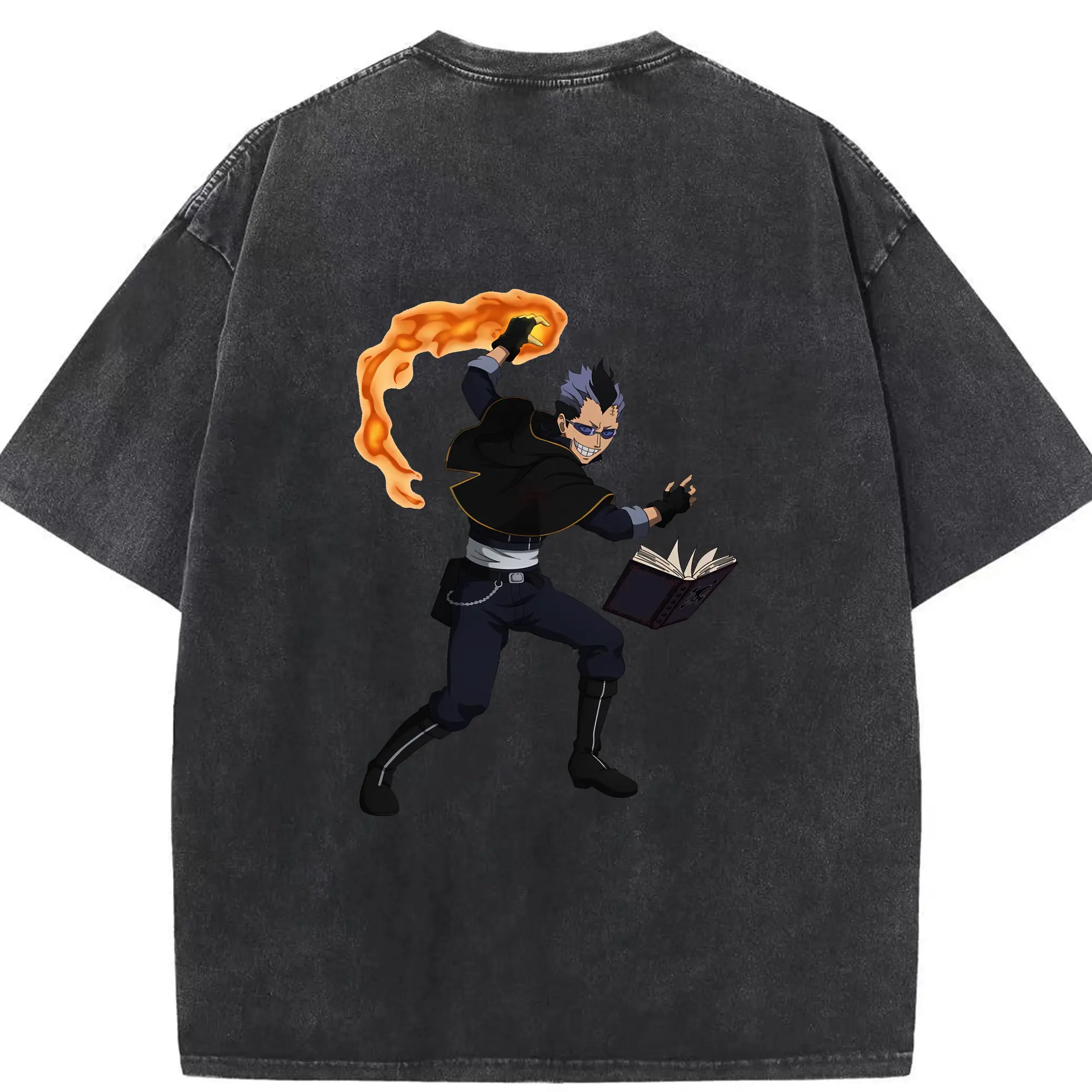 ブラッククローバー グッズ マグナ・スウィング - 綿100％ ヴィンテージ風 半袖Tシャツ ・ 背面プリント ・ 柔らか肌触り ・ 通気性 快適 ・ スポーツ カジュアル 外出用