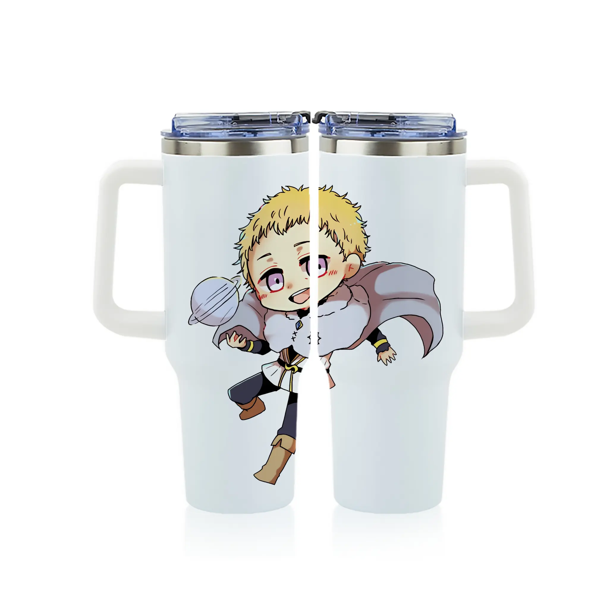 ブラッククローバー グッズ ユリウス・ノヴァクロノ - 1200mL フルプリント車用タンブラー ・ 304ステンレス 内側 ・ 201ステンレス 外側 ・ 保温 保冷 ・ 通勤 ドライブ アウトドア用