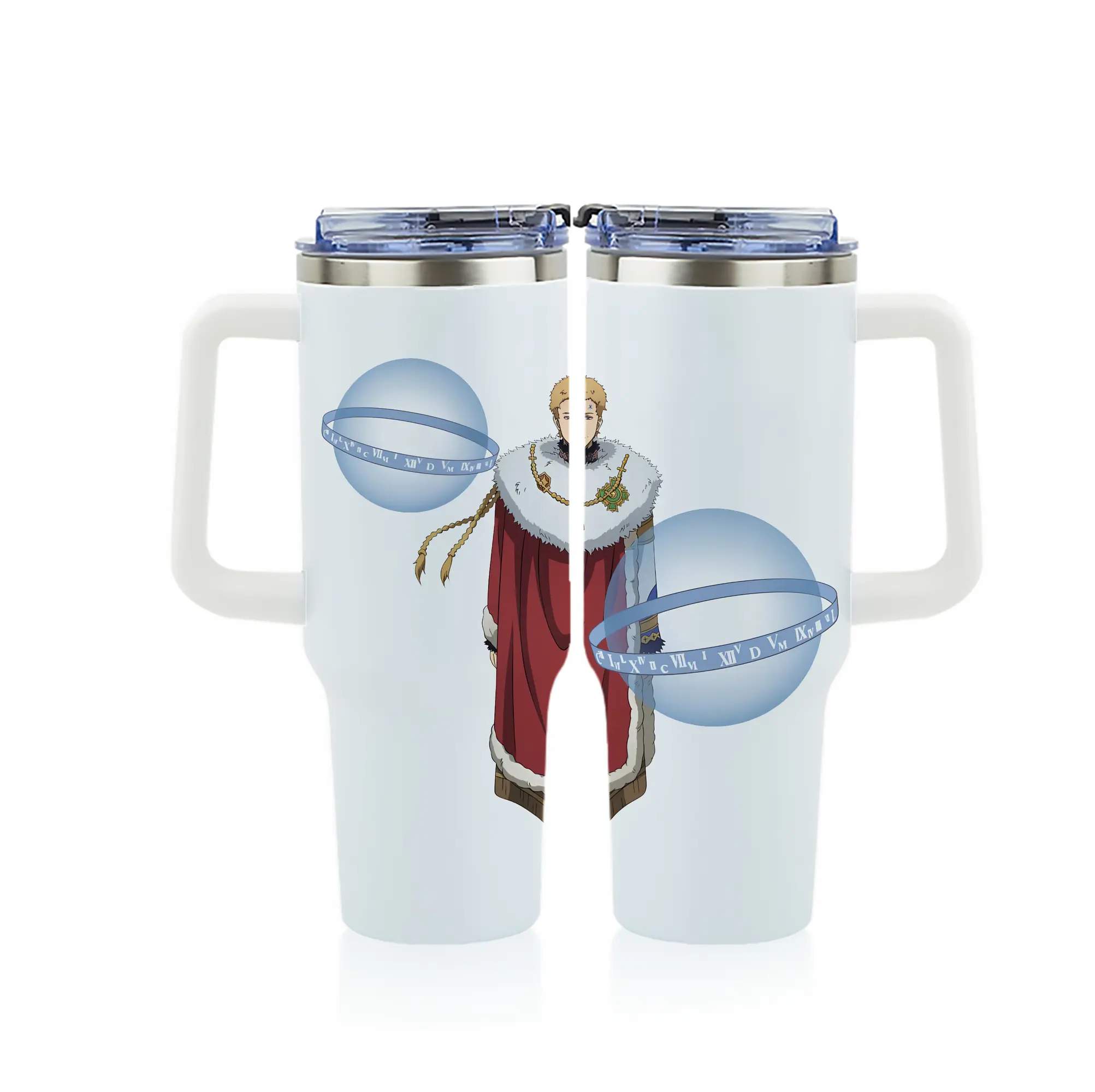 ブラッククローバー グッズ ユリウス・ノヴァクロノ - 1200mL フルプリント車用タンブラー ・ 304ステンレス 内側 ・ 201ステンレス 外側 ・ 保温 保冷 ・ 通勤 ドライブ アウトドア用