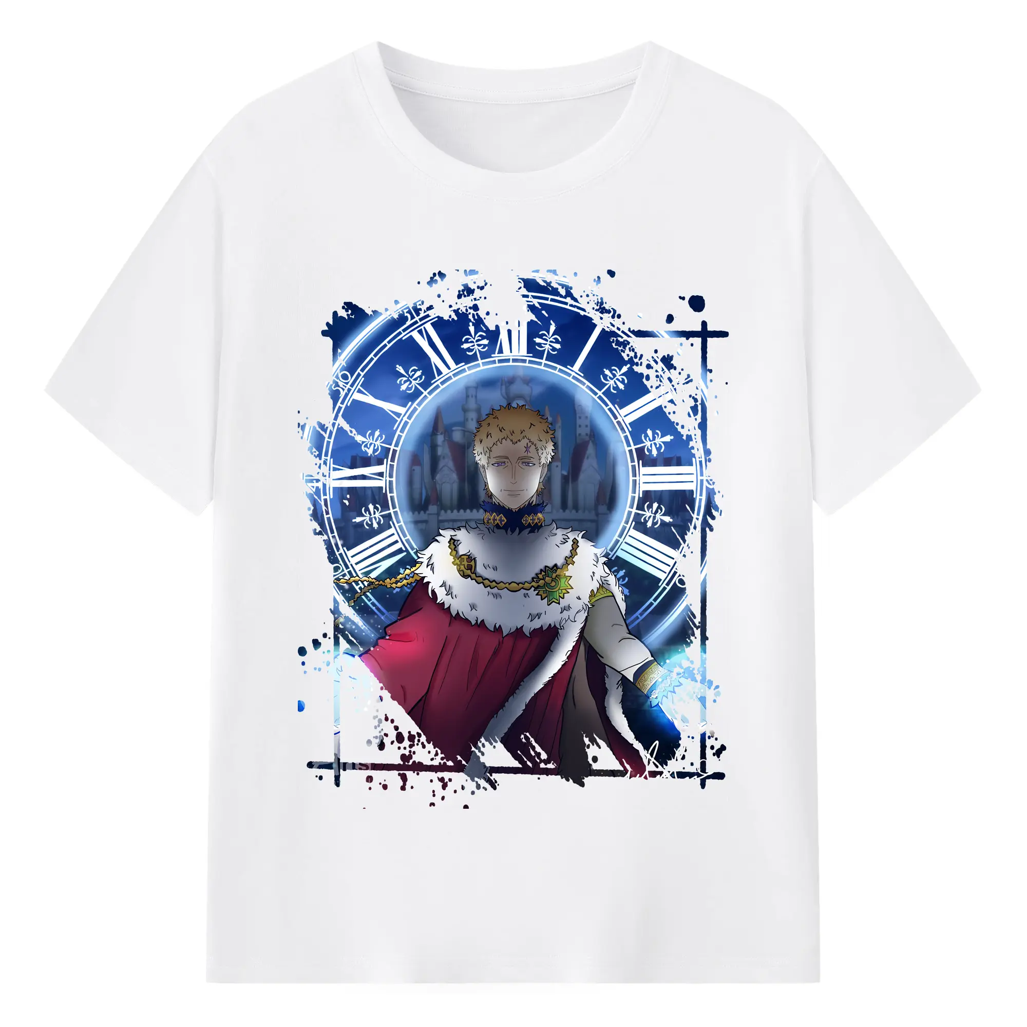 ブラッククローバー グッズ ユリウス・ノヴァクロノ - 綿100％ 半袖Tシャツ ・ フロントプリント ・ 快適 通気性 ・ 日常使い 散歩 スポーツ用