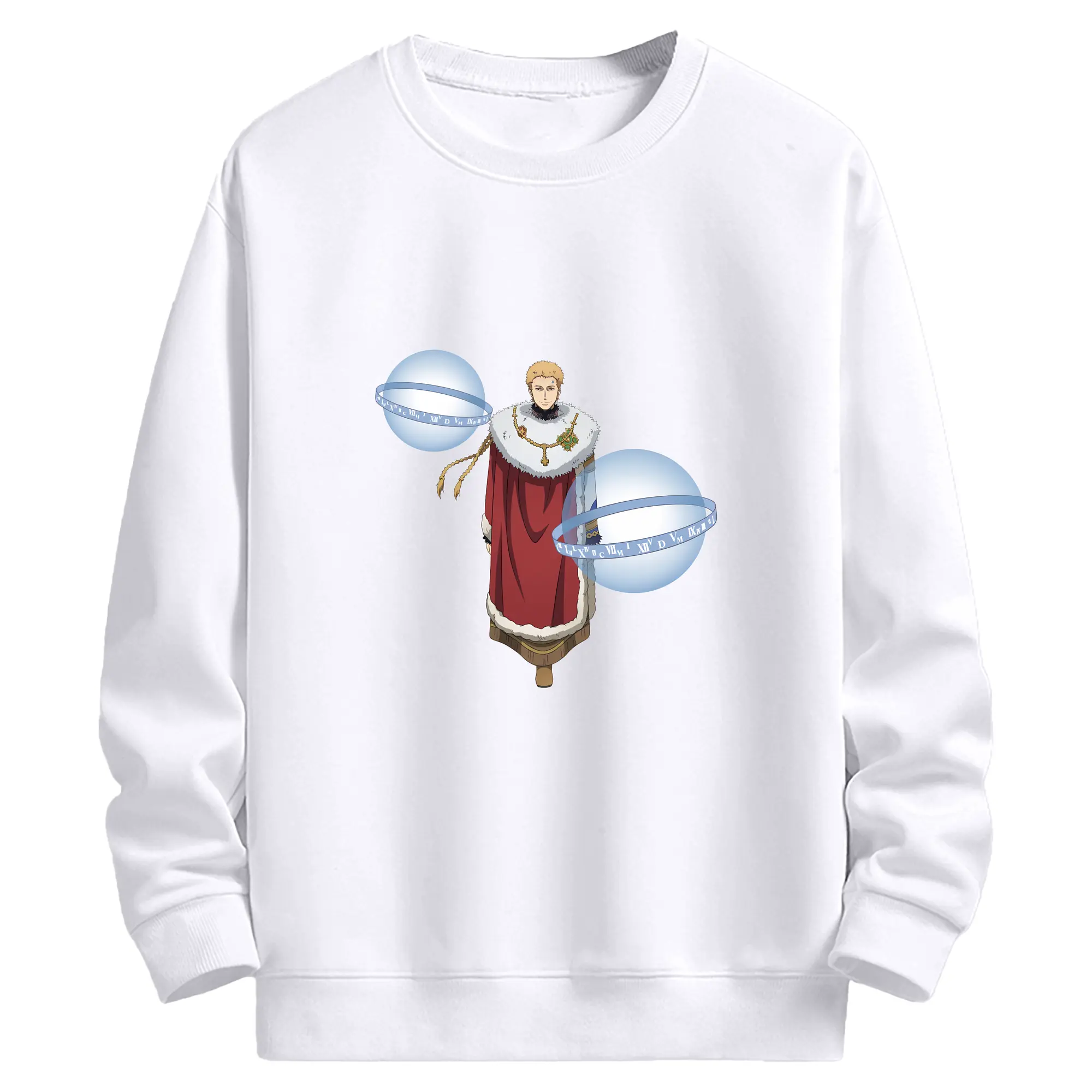 ブラッククローバー グッズ ユリウス・ノヴァクロノ - 高品質 クルーネック スウェット ・ コットン59％ ポリエステル41％ ・ ユニセックス 長袖 トレーナー ・ カジュアル デイリー スポーツ 散歩用