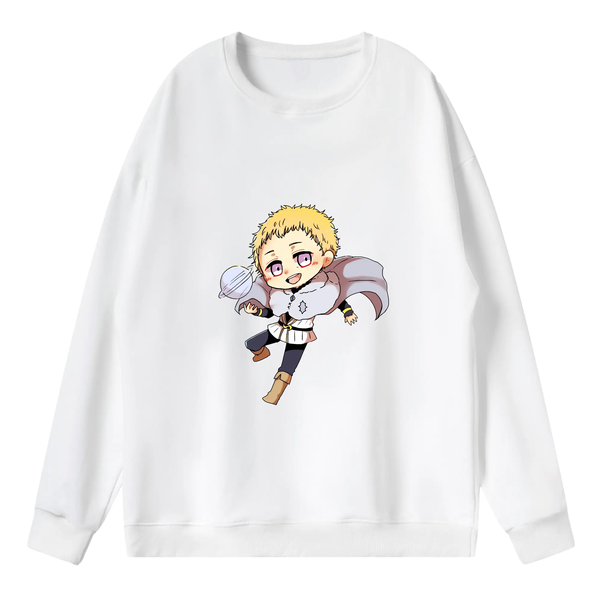 ブラッククローバー グッズ ユリウス・ノヴァクロノ - 薄手 クルーネック スウェット 裏毛260g · ポリエステル 春秋向け カジュアル 男女兼用 · トレーナー デイリー スポーツ 散歩に最適