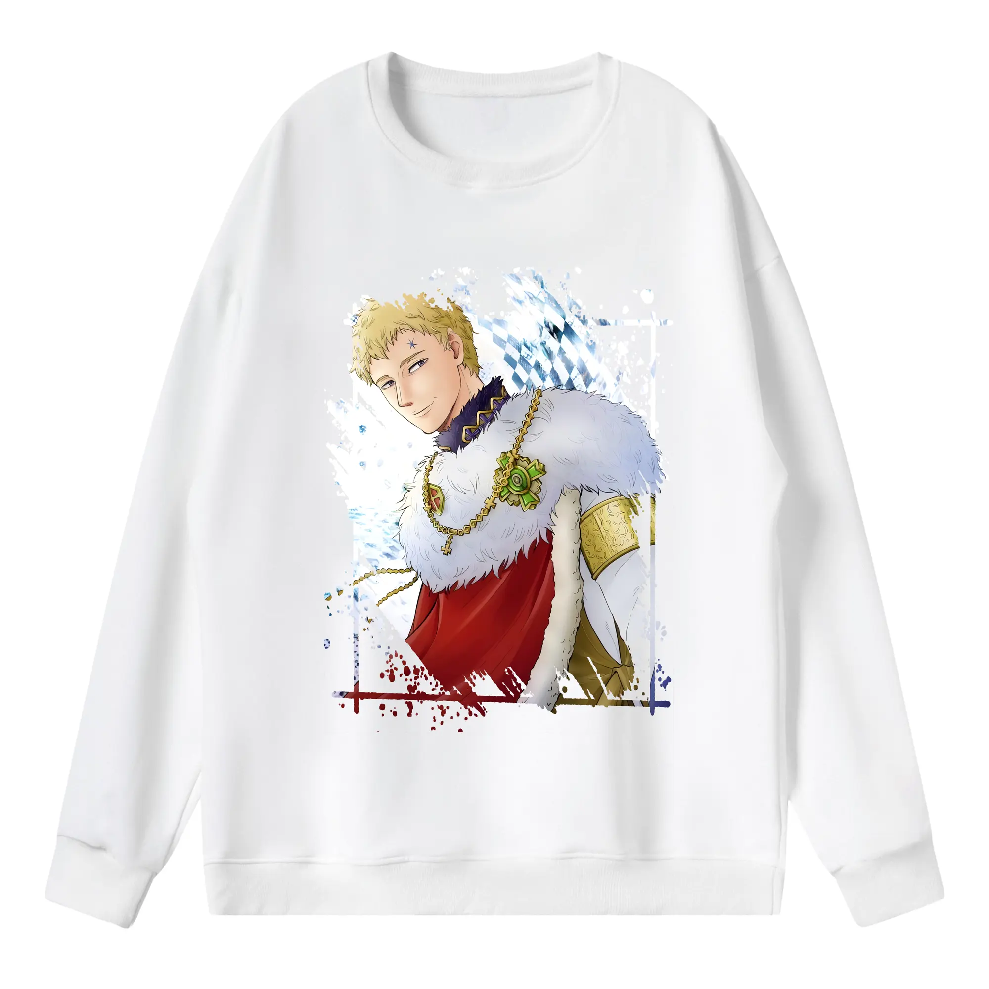 ブラッククローバー グッズ ユリウス・ノヴァクロノ - 薄手 クルーネック スウェット 裏毛260g · ポリエステル 春秋向け カジュアル 男女兼用 · トレーナー デイリー スポーツ 散歩に最適