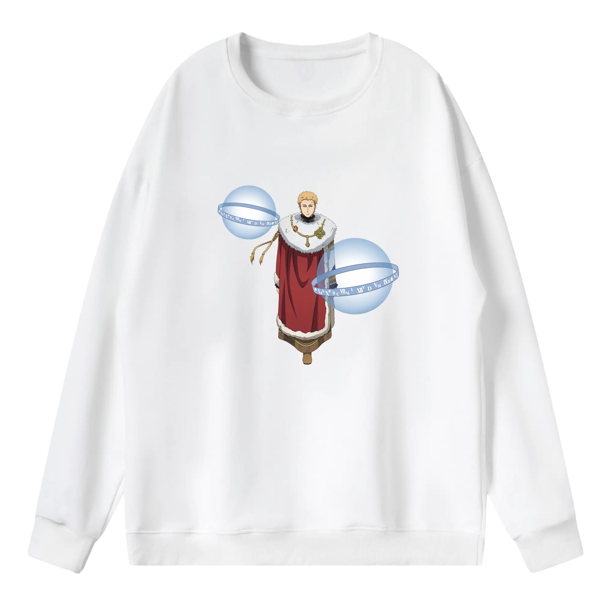 ブラッククローバー グッズ ユリウス・ノヴァクロノ - 薄手 クルーネック スウェット 裏毛260g · ポリエステル 春秋向け カジュアル 男女兼用 · トレーナー デイリー スポーツ 散歩に最適