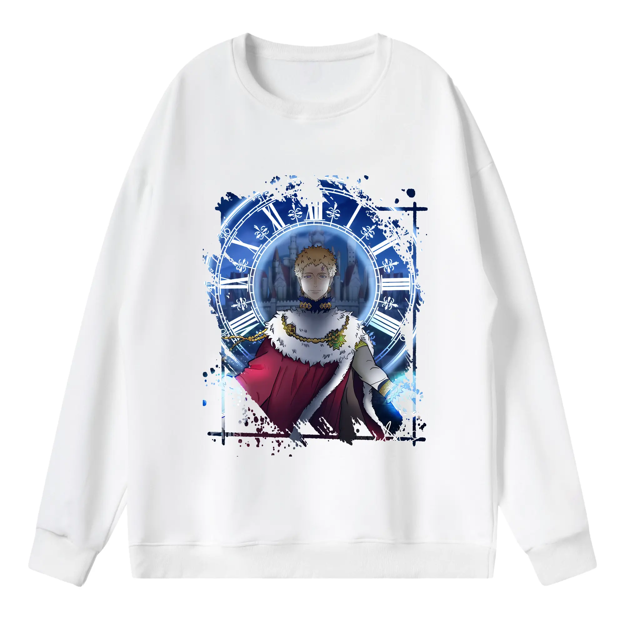 ブラッククローバー グッズ ユリウス・ノヴァクロノ - 薄手 クルーネック スウェット 裏毛260g · ポリエステル 春秋向け カジュアル 男女兼用 · トレーナー デイリー スポーツ 散歩に最適