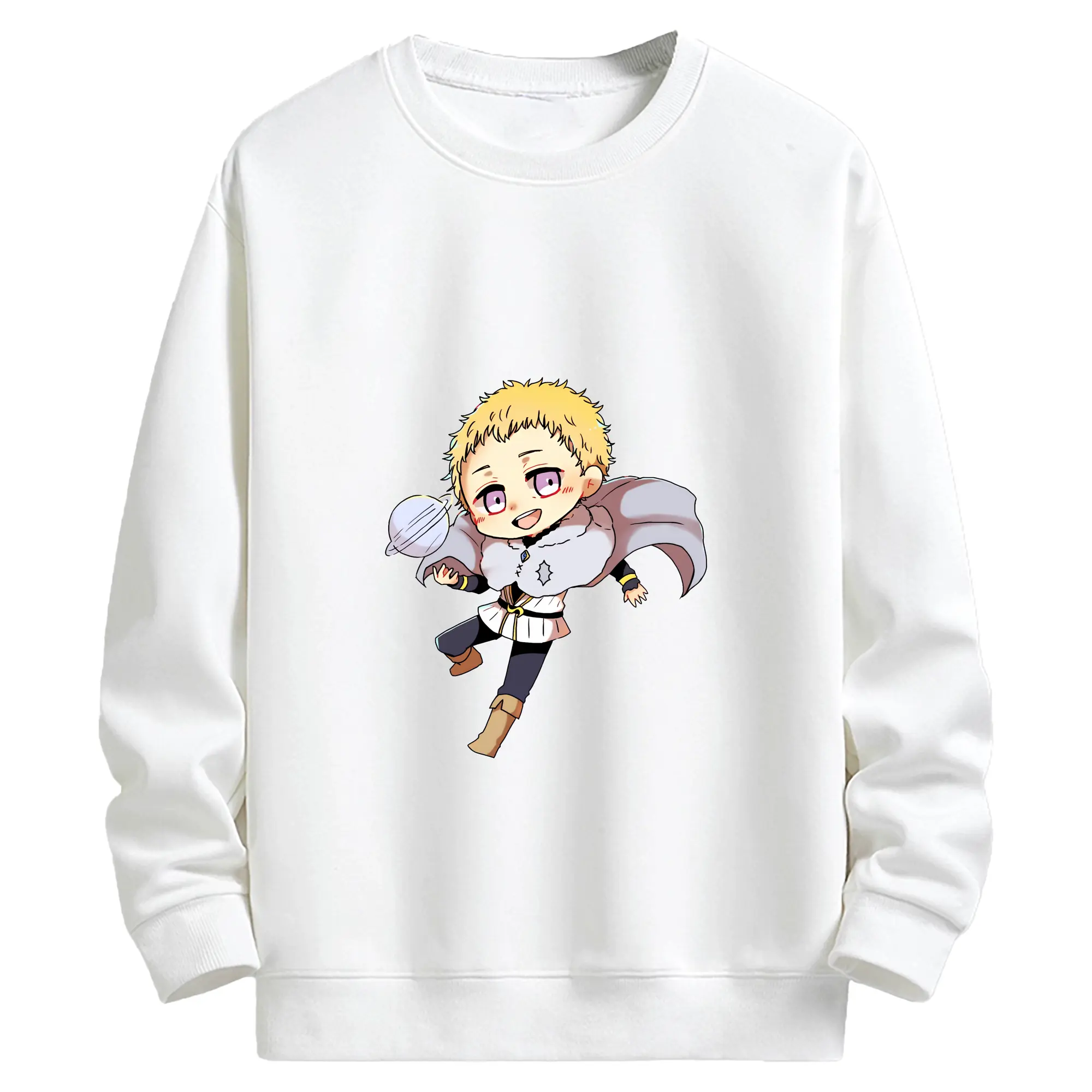 ブラッククローバー グッズ ユリウス・ノヴァクロノ - キッズ クルーネックスウェットシャツ ・ フロントプリント ・ 綿80％ ポリエステル20％ ・ 快適 通学 スポーツ 日常使い お散歩用