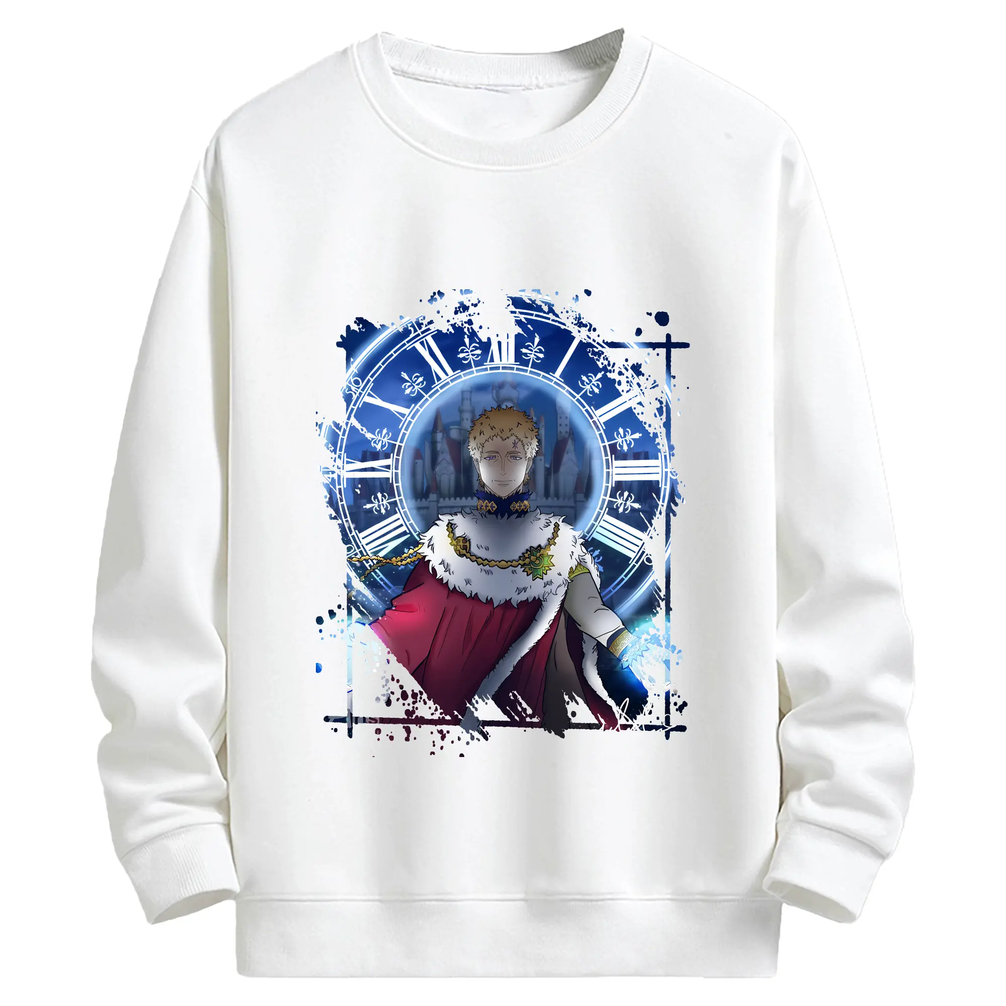 ブラッククローバー グッズ ユリウス・ノヴァクロノ - キッズ クルーネックスウェットシャツ ・ フロントプリント ・ 綿80％ ポリエステル20％ ・ 快適 通学 スポーツ 日常使い お散歩用