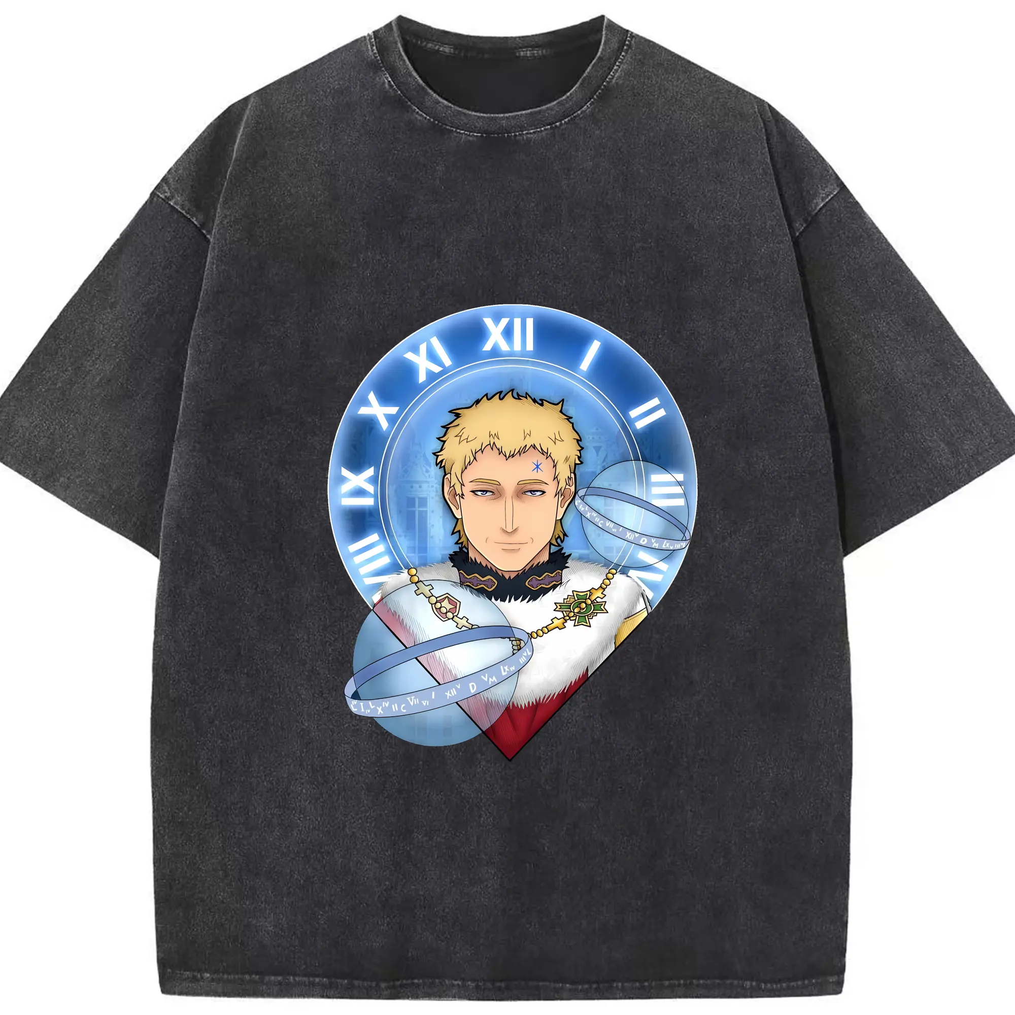 ブラッククローバー グッズ ユリウス・ノヴァクロノ - 綿100％ ヴィンテージ風 半袖Tシャツ ・ フロントプリント ・ 柔らか肌触り ・ 通気性 快適 ・ スポーツ カジュアル 外出用
