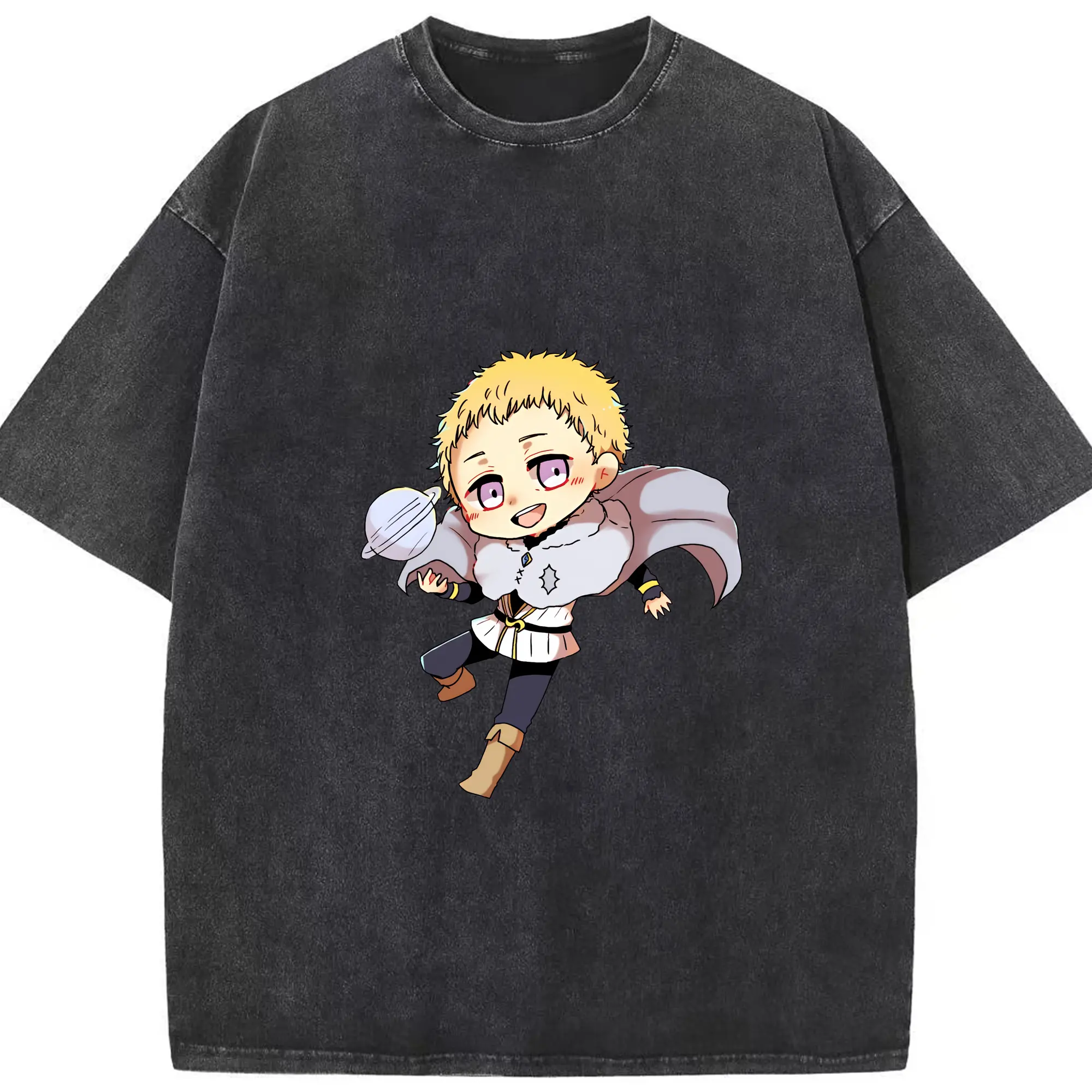 ブラッククローバー グッズ ユリウス・ノヴァクロノ - 綿100％ ヴィンテージ風 半袖Tシャツ ・ フロントプリント ・ 柔らか肌触り ・ 通気性 快適 ・ スポーツ カジュアル 外出用