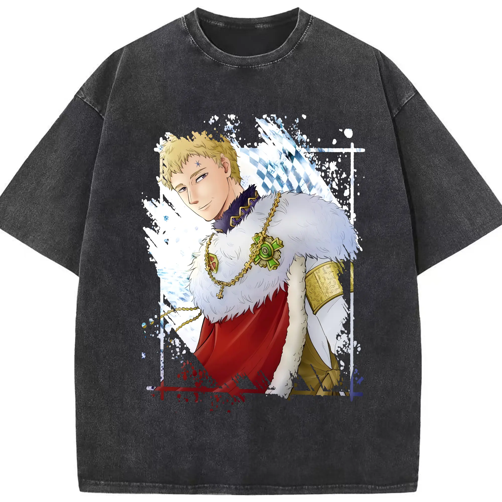 ブラッククローバー グッズ ユリウス・ノヴァクロノ - 綿100％ ヴィンテージ風 半袖Tシャツ ・ フロントプリント ・ 柔らか肌触り ・ 通気性 快適 ・ スポーツ カジュアル 外出用