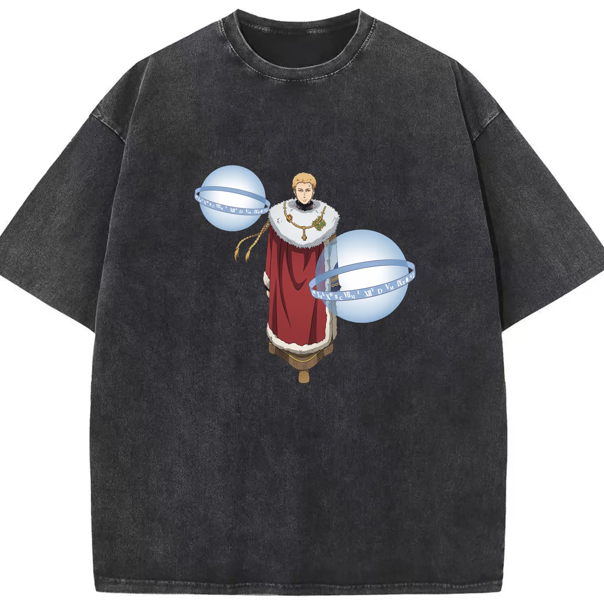 ブラッククローバー グッズ ユリウス・ノヴァクロノ - 綿100％ ヴィンテージ風 半袖Tシャツ ・ フロントプリント ・ 柔らか肌触り ・ 通気性 快適 ・ スポーツ カジュアル 外出用