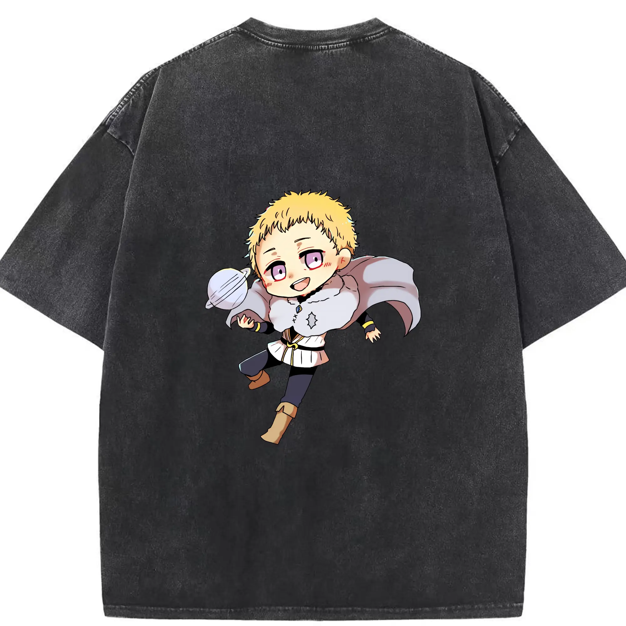 ブラッククローバー グッズ ユリウス・ノヴァクロノ - 綿100％ ヴィンテージ風 半袖Tシャツ ・ 背面プリント ・ 柔らか肌触り ・ 通気性 快適 ・ スポーツ カジュアル 外出用