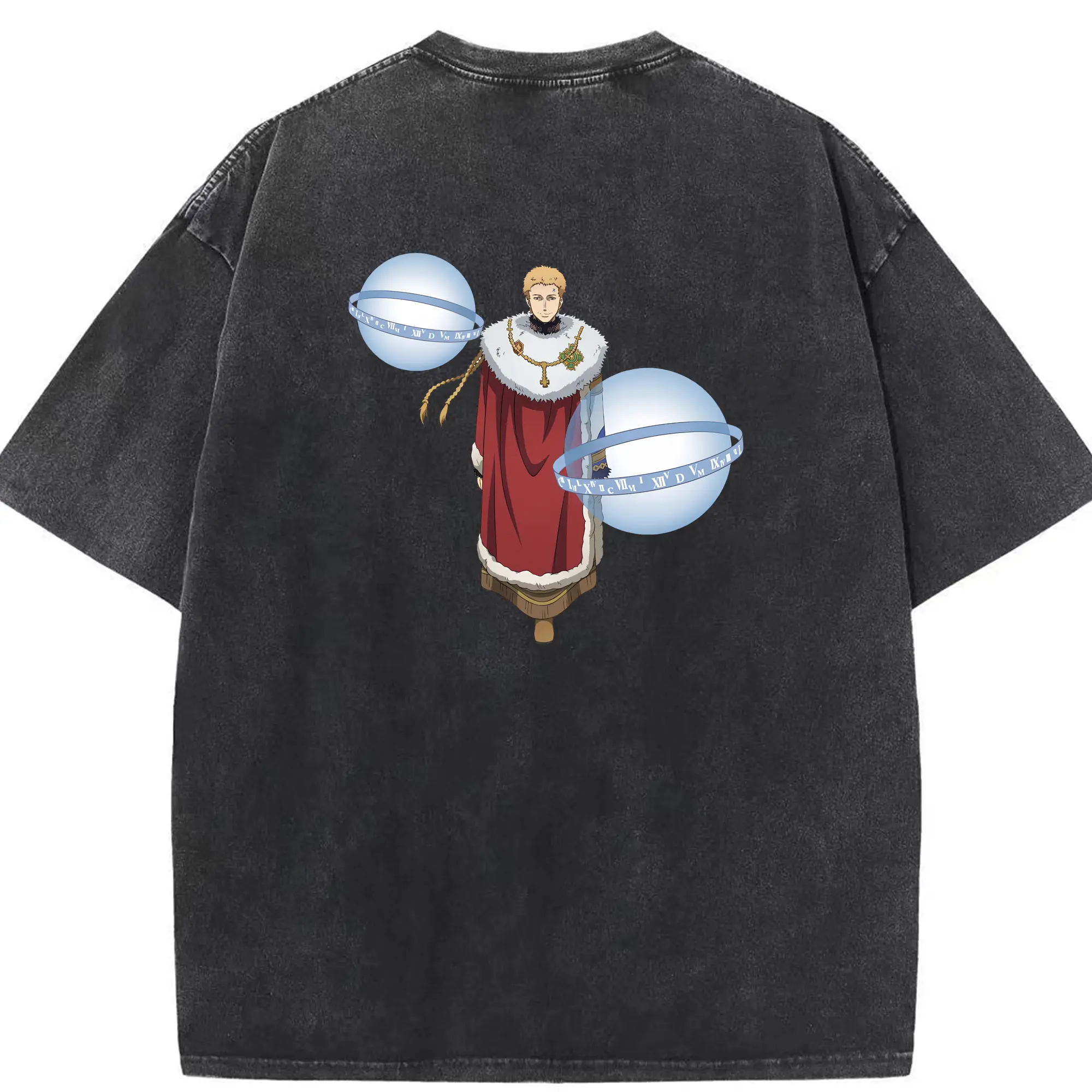 ブラッククローバー グッズ ユリウス・ノヴァクロノ - 綿100％ ヴィンテージ風 半袖Tシャツ ・ 背面プリント ・ 柔らか肌触り ・ 通気性 快適 ・ スポーツ カジュアル 外出用