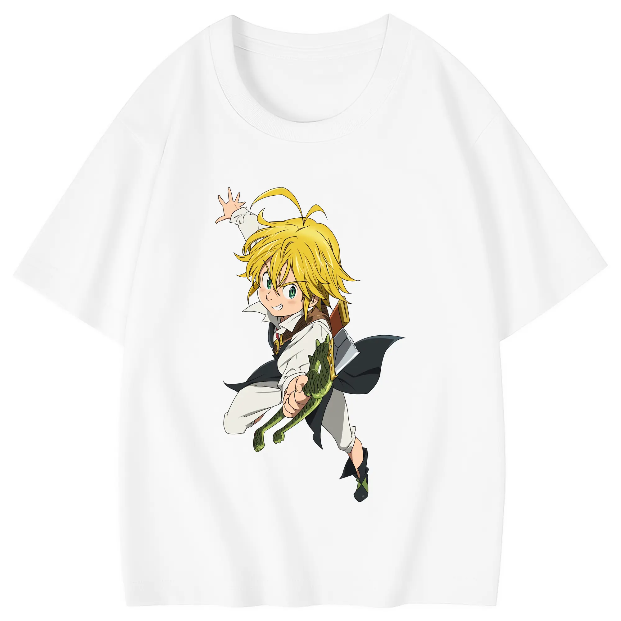 七つの大罪 グッズ メリオダス - 綿100％ キッズTシャツ ・ フロントプリント ・ 快適 通気性 ・ スポーツ カジュアル 散歩用