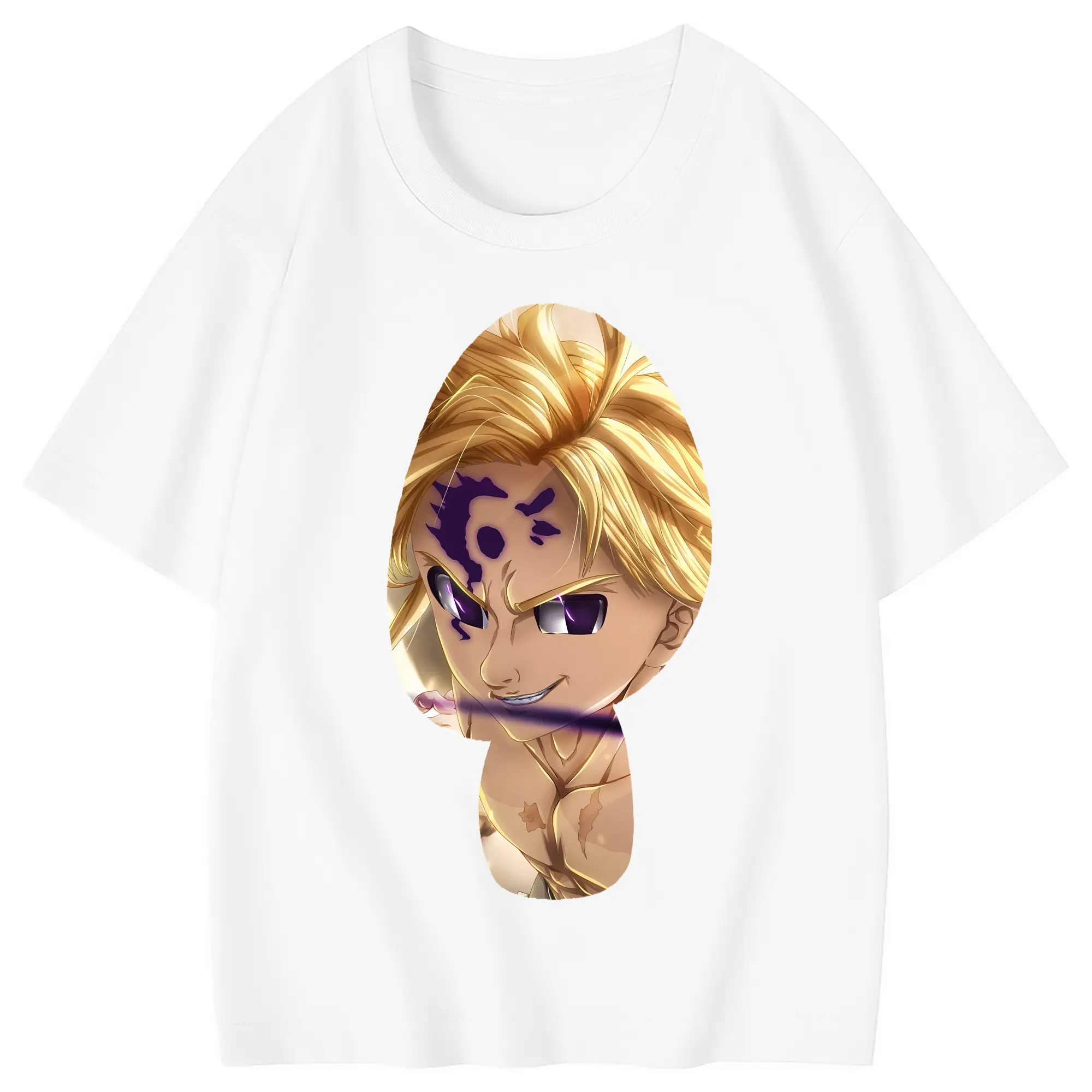 七つの大罪 グッズ メリオダス - 綿100％ キッズTシャツ ・ フロントプリント ・ 快適 通気性 ・ スポーツ カジュアル 散歩用