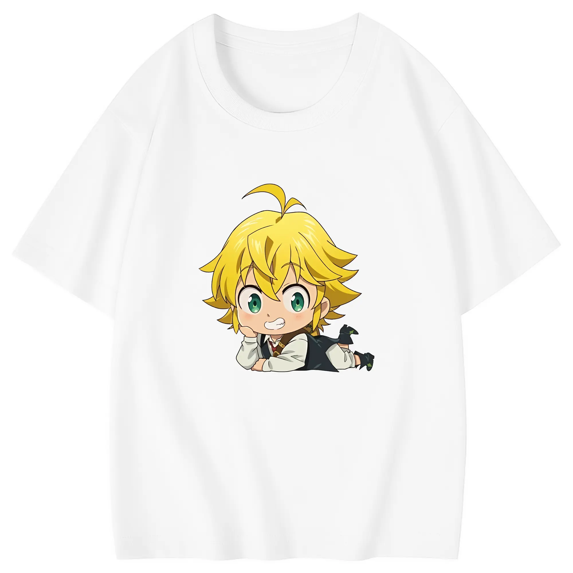 七つの大罪 グッズ メリオダス - 綿100％ キッズTシャツ ・ フロントプリント ・ 快適 通気性 ・ スポーツ カジュアル 散歩用