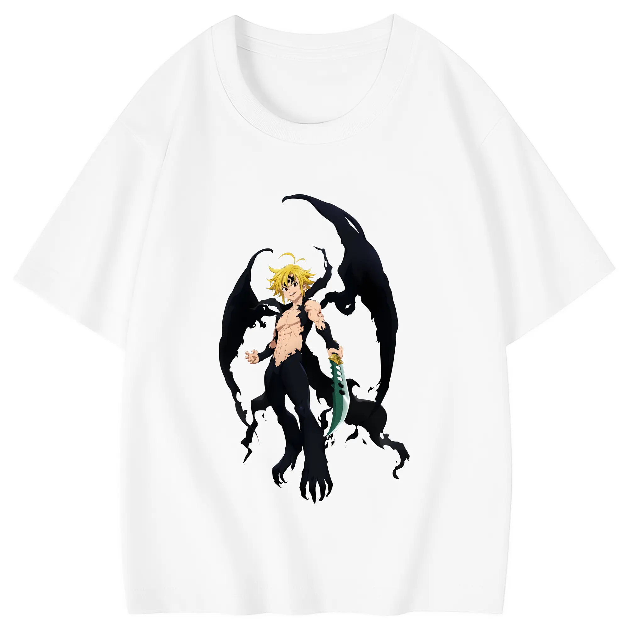 七つの大罪 グッズ メリオダス - 綿100％ キッズTシャツ ・ フロントプリント ・ 快適 通気性 ・ スポーツ カジュアル 散歩用