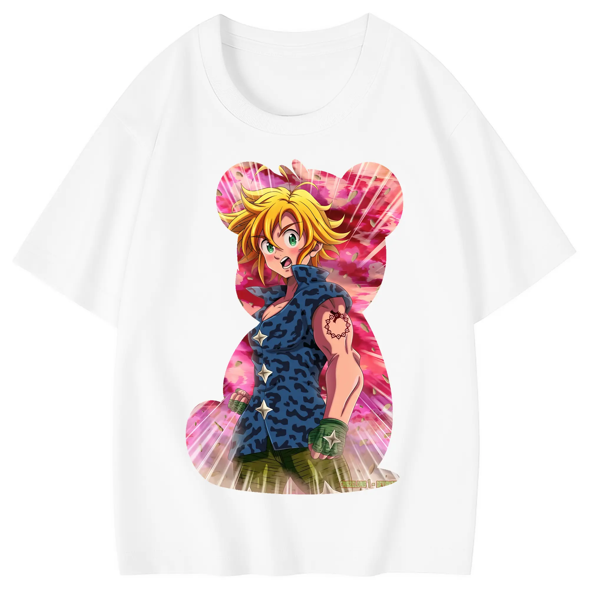 七つの大罪 グッズ メリオダス - 綿100％ キッズTシャツ ・ フロントプリント ・ 快適 通気性 ・ スポーツ カジュアル 散歩用