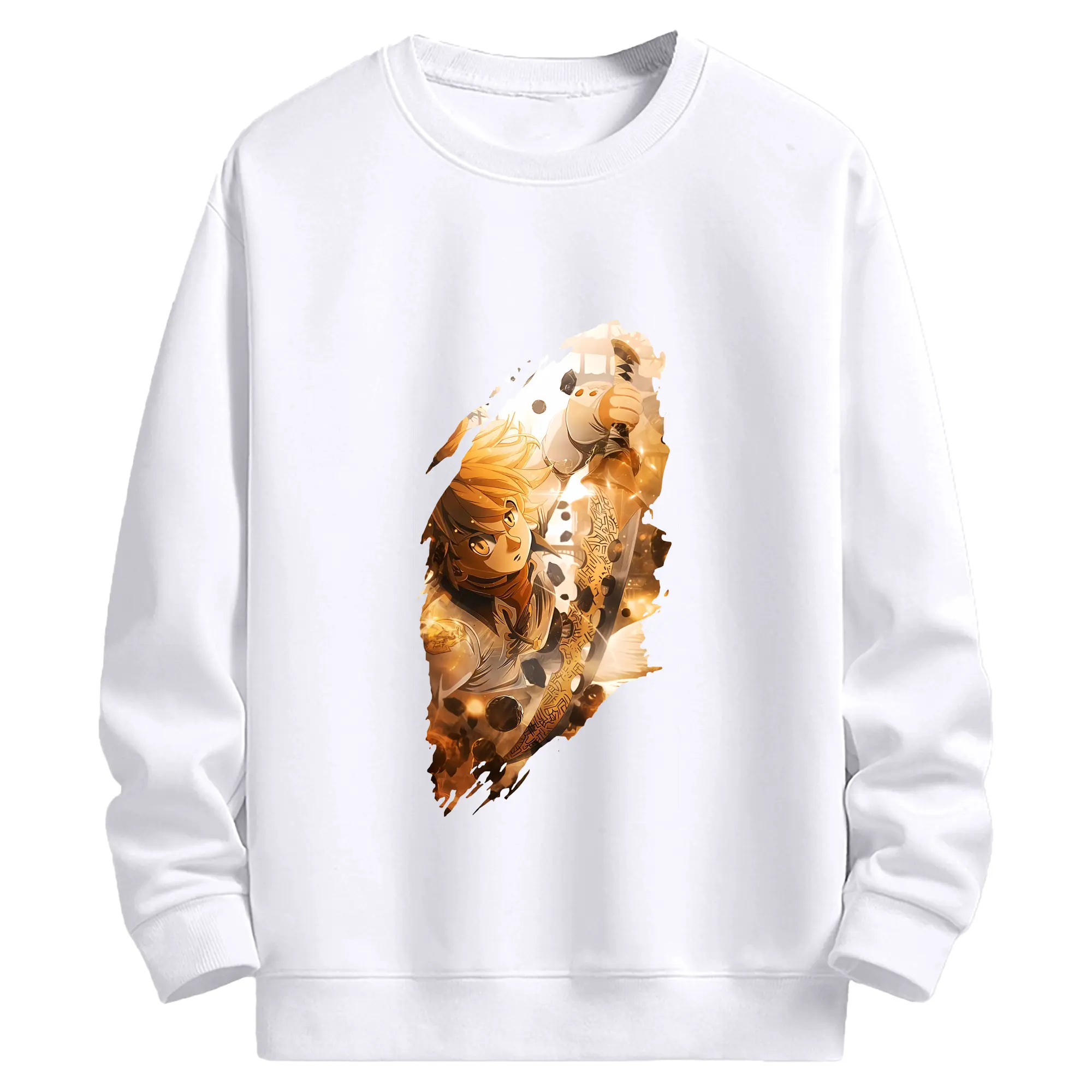 七つの大罪 グッズ メリオダス - 高品質 クルーネック スウェット ・ コットン59％ ポリエステル41％ ・ ユニセックス 長袖 トレーナー ・ カジュアル デイリー スポーツ 散歩用