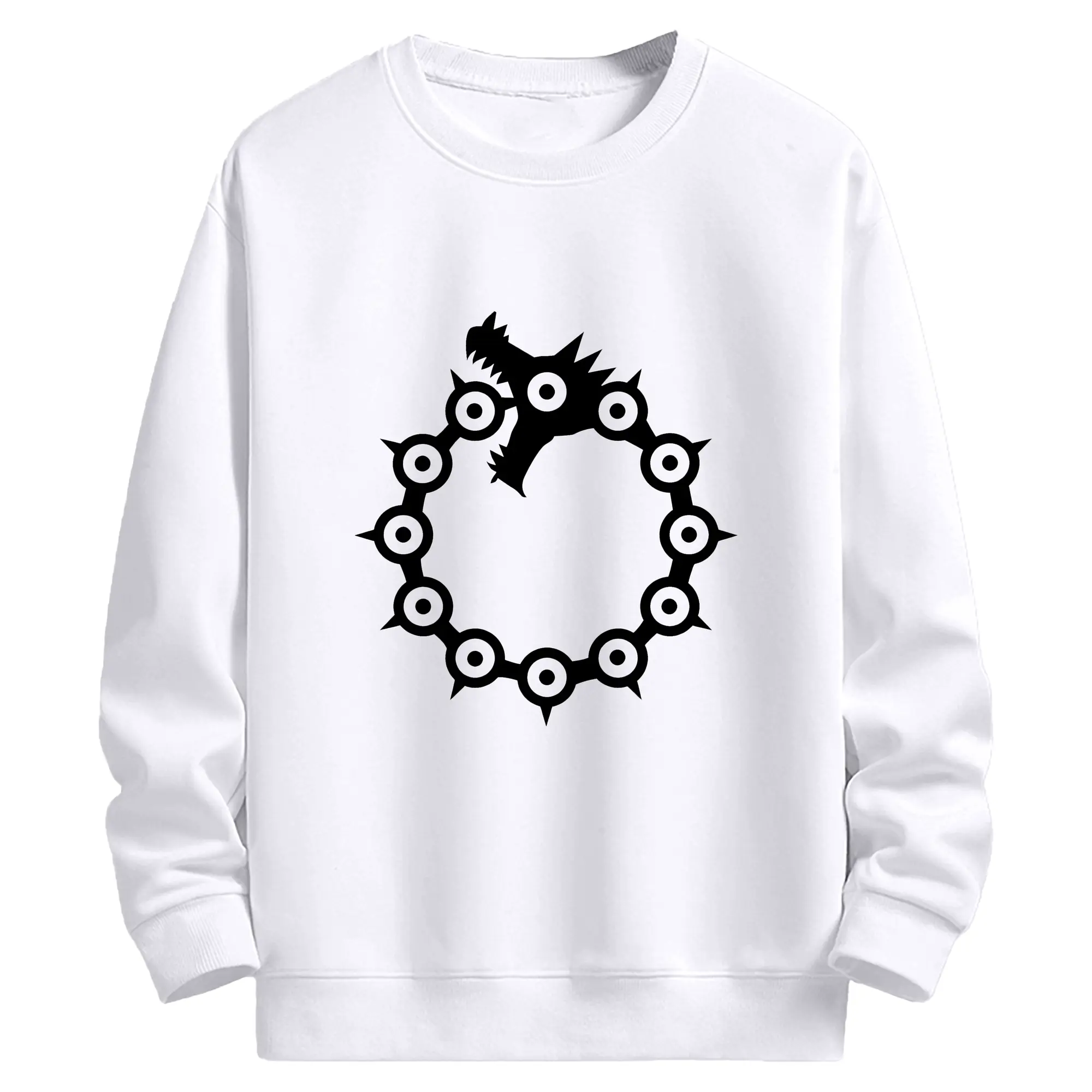 七つの大罪 グッズ メリオダス - 高品質 クルーネック スウェット ・ コットン59％ ポリエステル41％ ・ ユニセックス 長袖 トレーナー ・ カジュアル デイリー スポーツ 散歩用