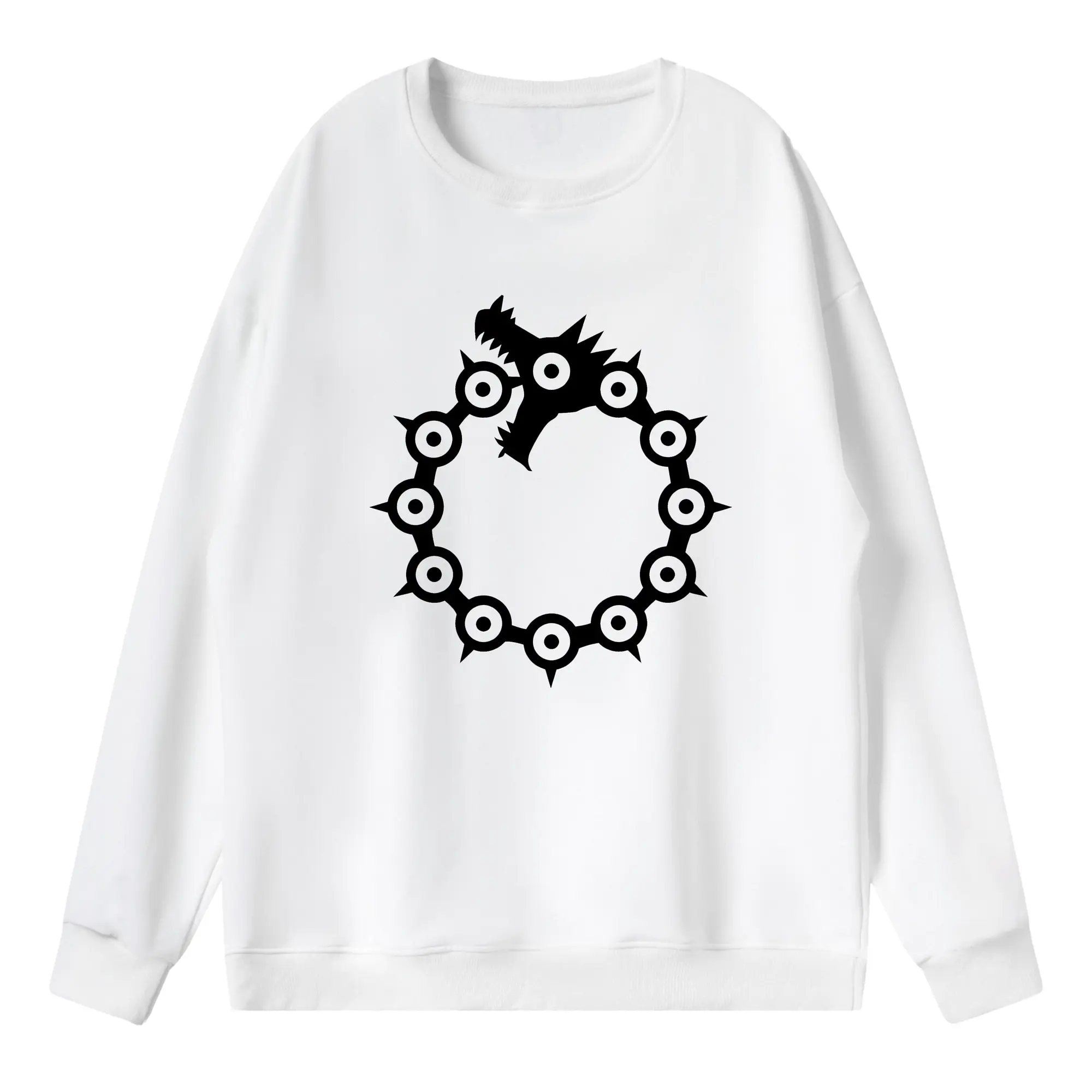 七つの大罪 グッズ メリオダス - 薄手 クルーネック スウェット 裏毛260g · ポリエステル 春秋向け カジュアル 男女兼用 · トレーナー デイリー スポーツ 散歩に最適