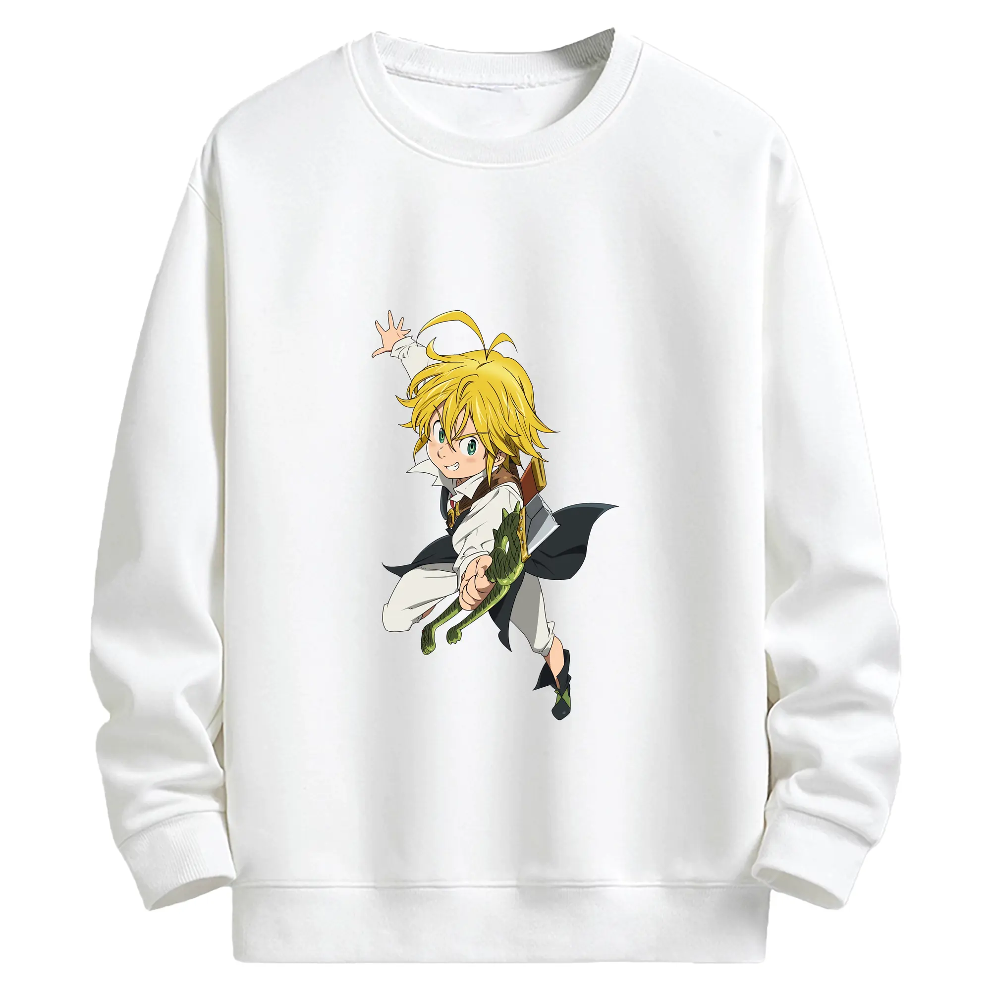 七つの大罪 グッズ メリオダス - キッズ クルーネックスウェットシャツ ・ フロントプリント ・ 綿80％ ポリエステル20％ ・ 快適 通学 スポーツ 日常使い お散歩用