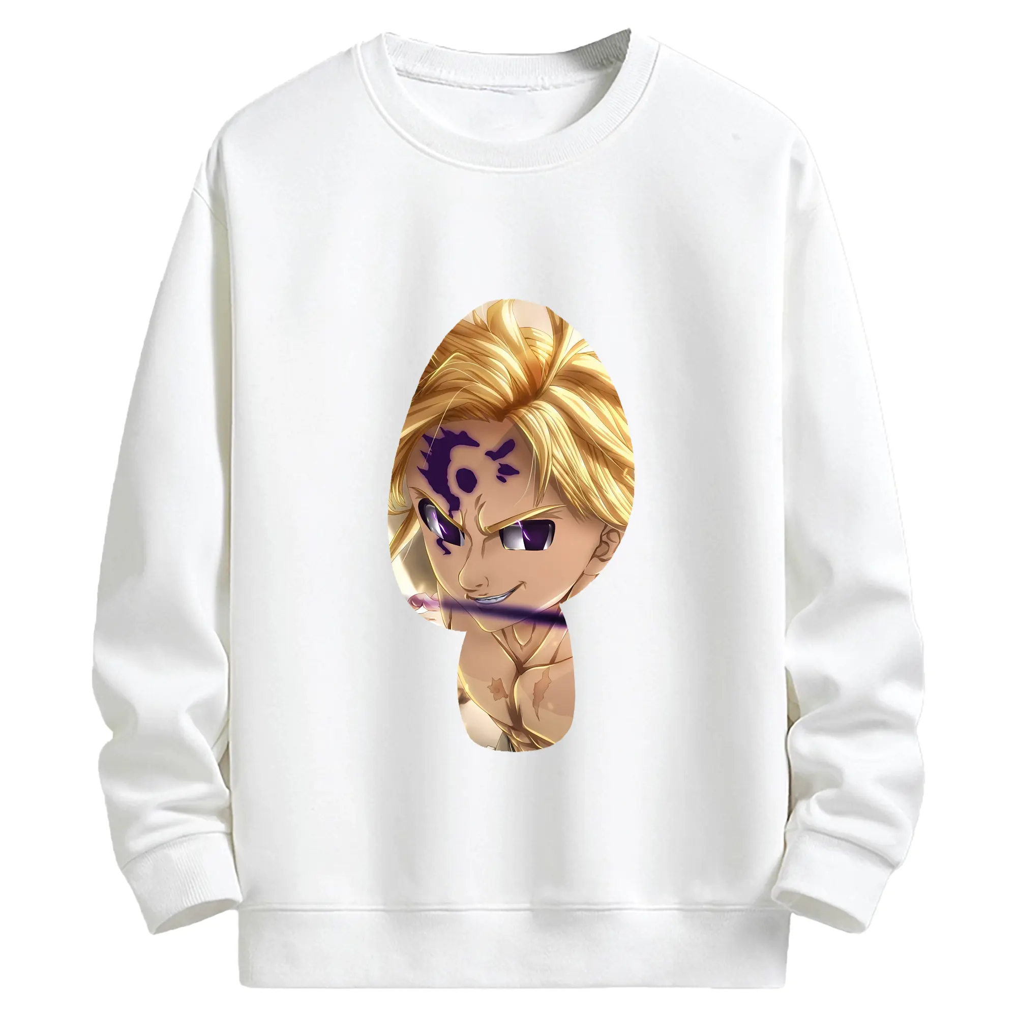 七つの大罪 グッズ メリオダス - キッズ クルーネックスウェットシャツ ・ フロントプリント ・ 綿80％ ポリエステル20％ ・ 快適 通学 スポーツ 日常使い お散歩用