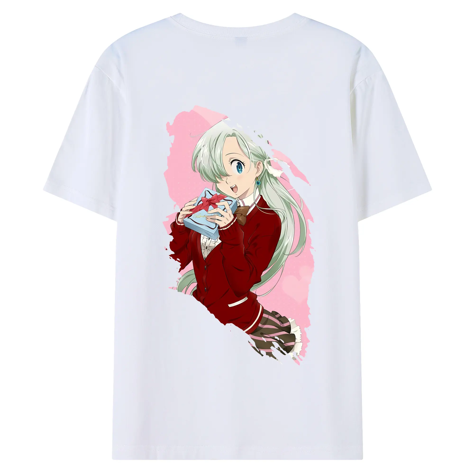 七つの大罪 グッズ エリザベス - 綿100％ 半袖Tシャツ ・ バックプリント ・ 快適 通気性 ・ 日常使い 散歩 スポーツ用