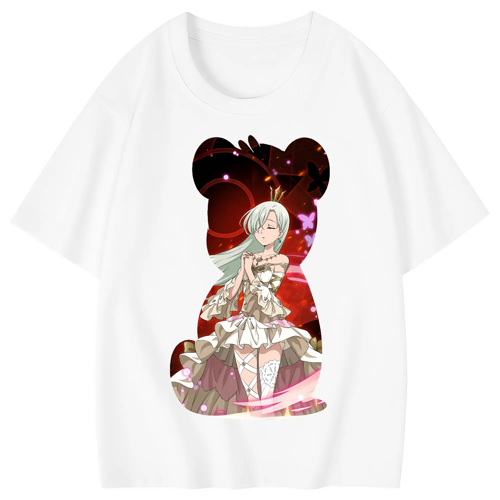 七つの大罪 グッズ エリザベス - 綿100％ キッズTシャツ ・ フロントプリント ・ 快適 通気性 ・ スポーツ カジュアル 散歩用