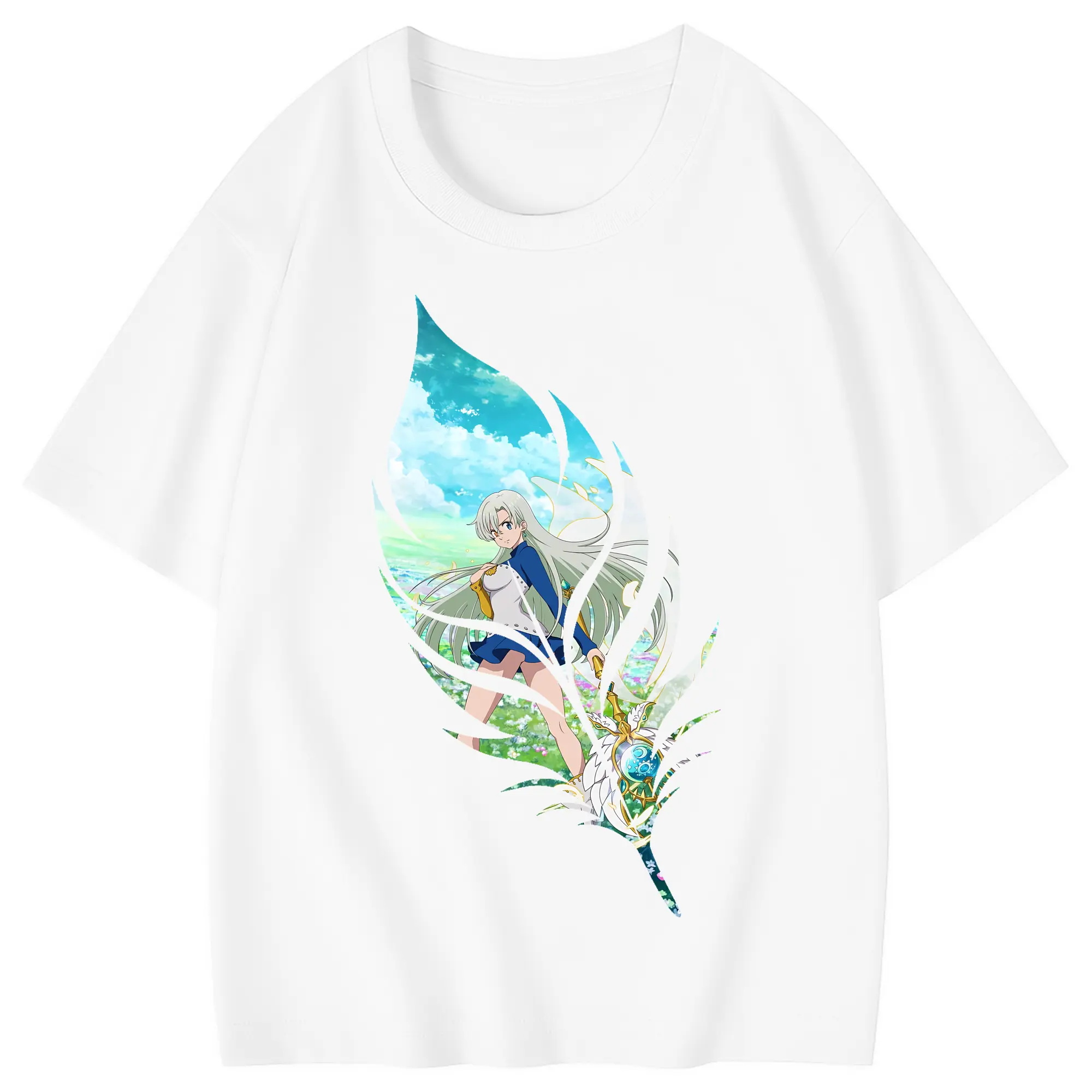 七つの大罪 グッズ エリザベス - 綿100％ キッズTシャツ ・ フロントプリント ・ 快適 通気性 ・ スポーツ カジュアル 散歩用
