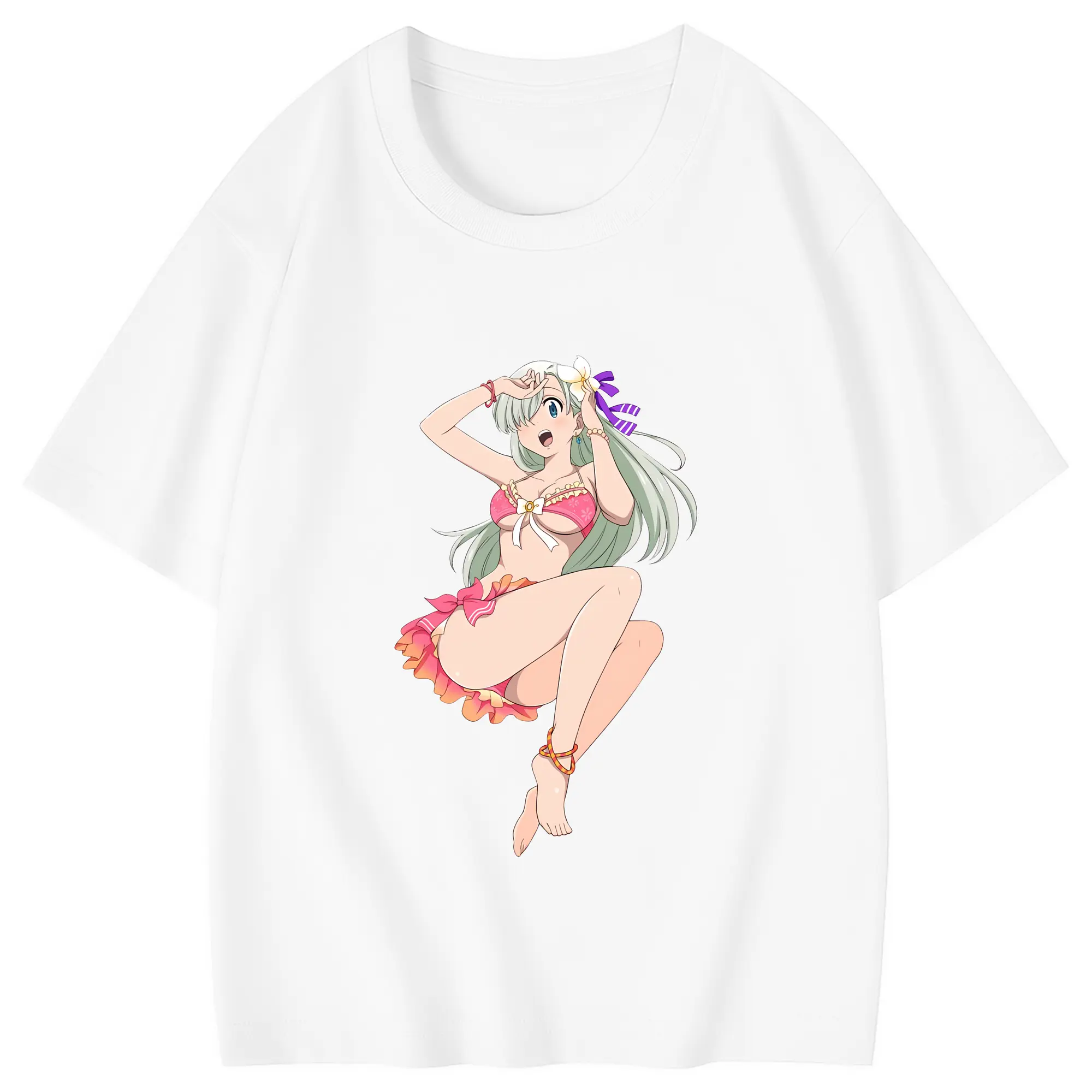 七つの大罪 グッズ エリザベス - 綿100％ キッズTシャツ ・ フロントプリント ・ 快適 通気性 ・ スポーツ カジュアル 散歩用