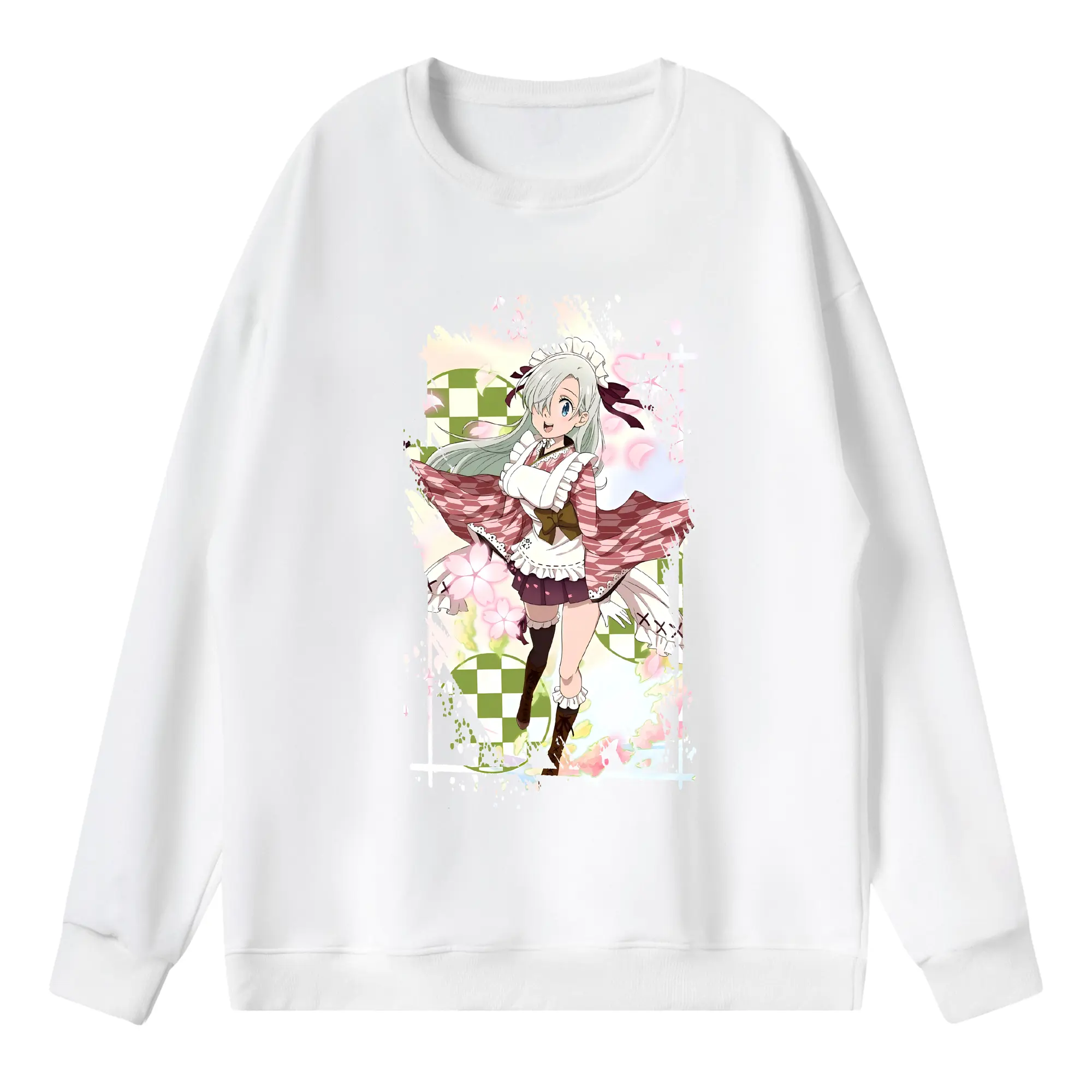 七つの大罪 グッズ エリザベス - 薄手 クルーネック スウェット 裏毛260g · ポリエステル 春秋向け カジュアル 男女兼用 · トレーナー デイリー スポーツ 散歩に最適