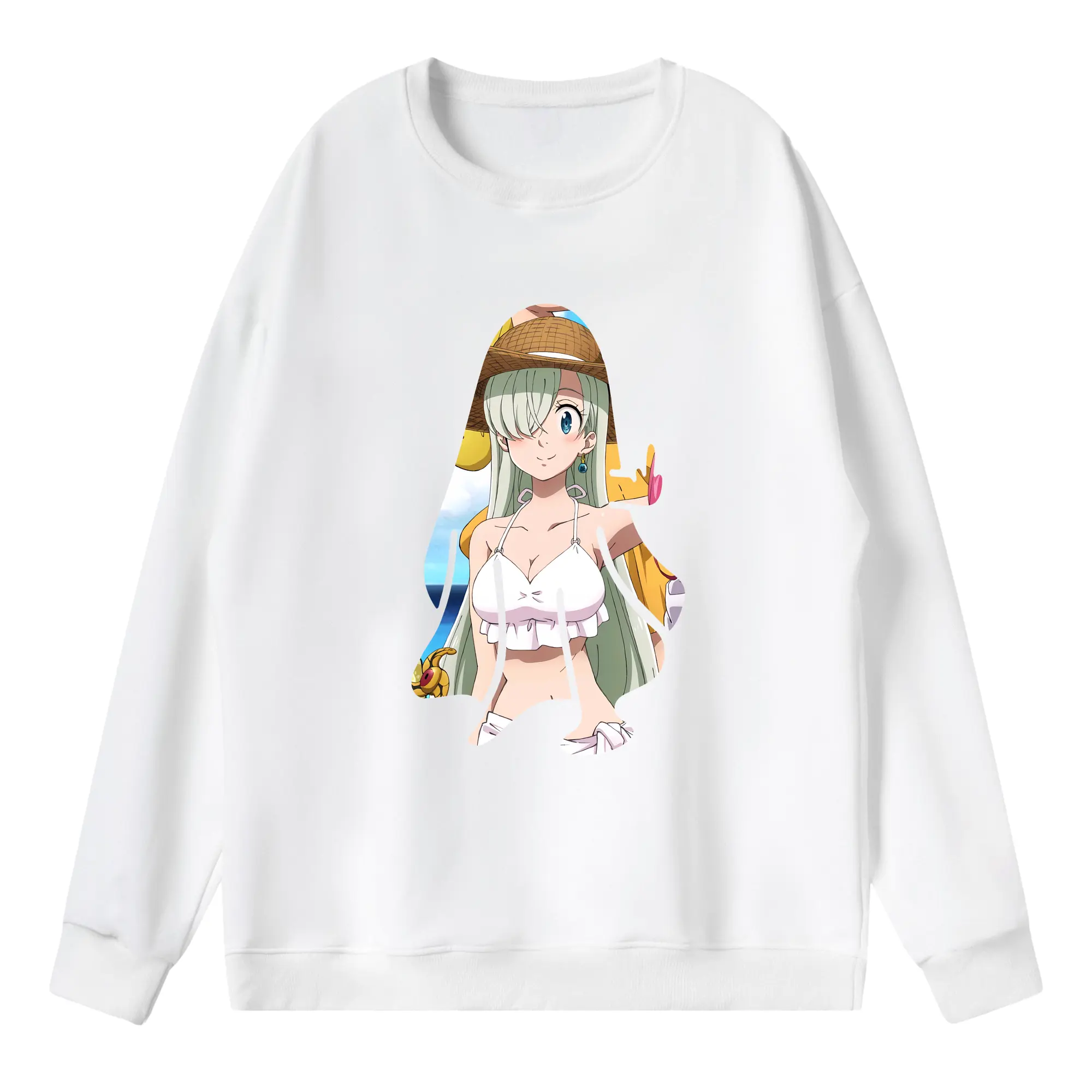 七つの大罪 グッズ エリザベス - 薄手 クルーネック スウェット 裏毛260g · ポリエステル 春秋向け カジュアル 男女兼用 · トレーナー デイリー スポーツ 散歩に最適