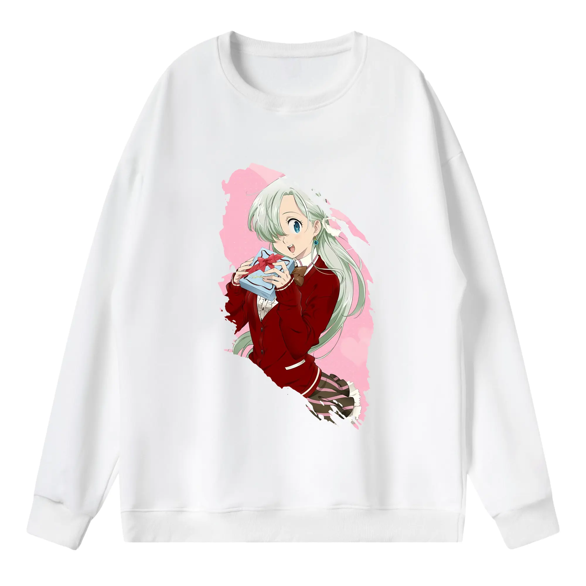 七つの大罪 グッズ エリザベス - 薄手 クルーネック スウェット 裏毛260g · ポリエステル 春秋向け カジュアル 男女兼用 · トレーナー デイリー スポーツ 散歩に最適