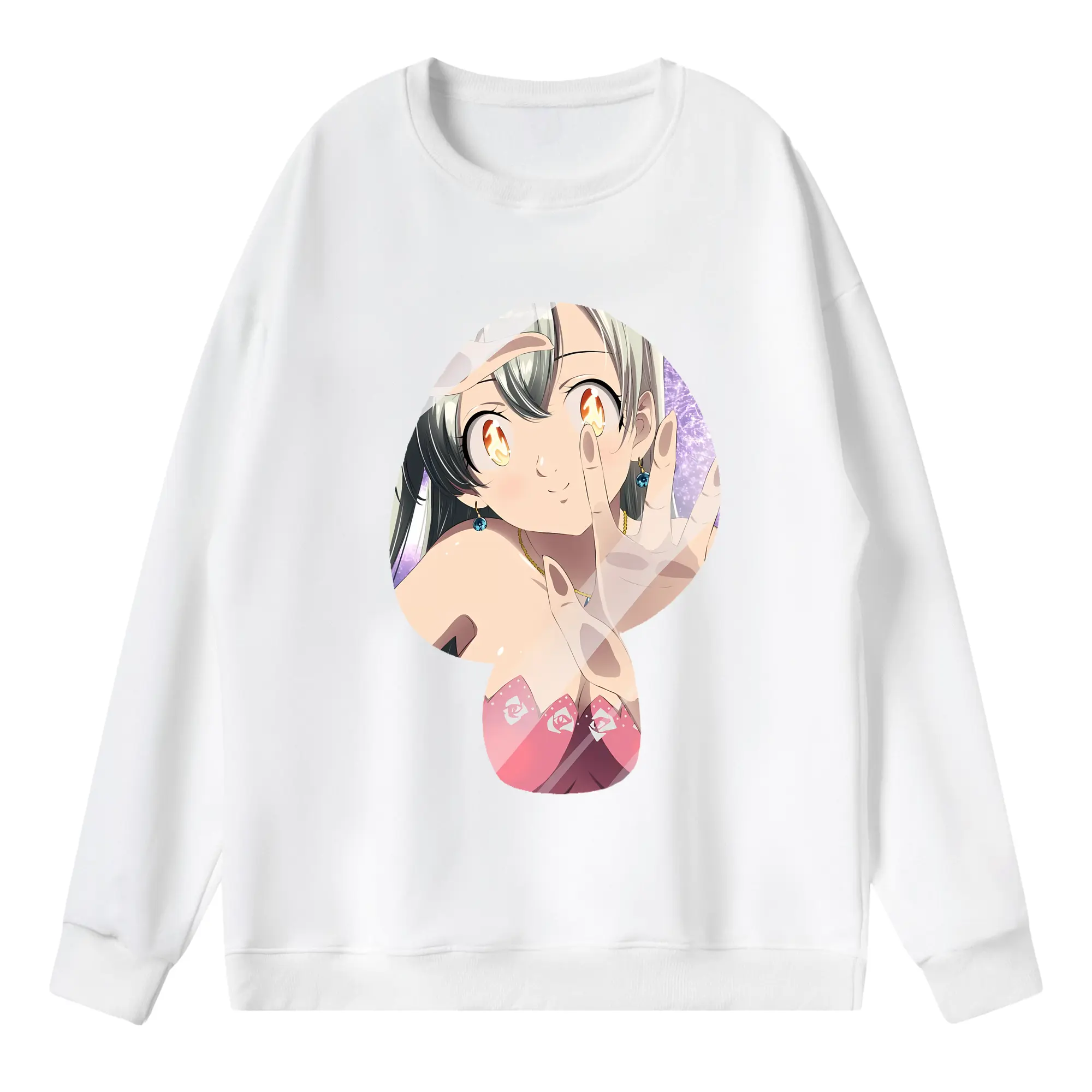 七つの大罪 グッズ エリザベス - 薄手 クルーネック スウェット 裏毛260g · ポリエステル 春秋向け カジュアル 男女兼用 · トレーナー デイリー スポーツ 散歩に最適